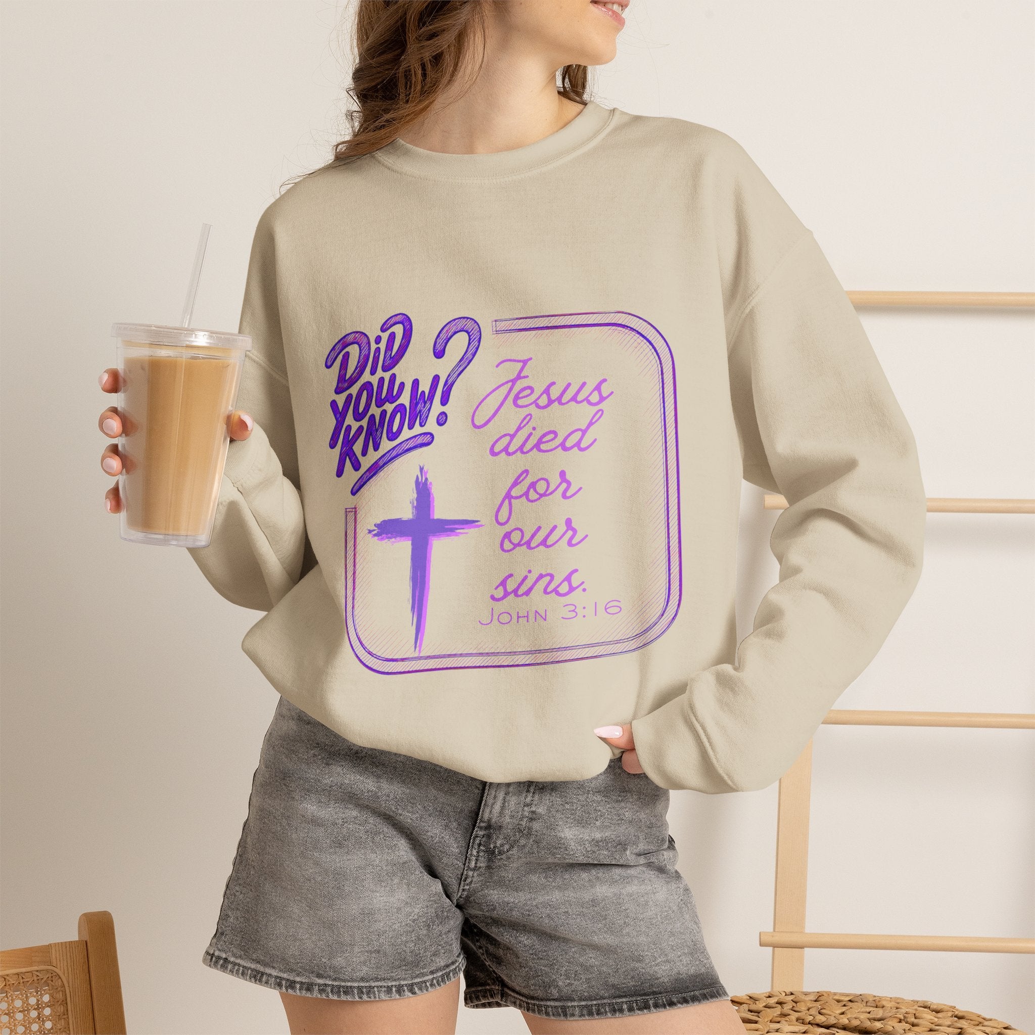 "Did You Know? Jesus Died For Our Sins" - Crewneck Sweatershirt
