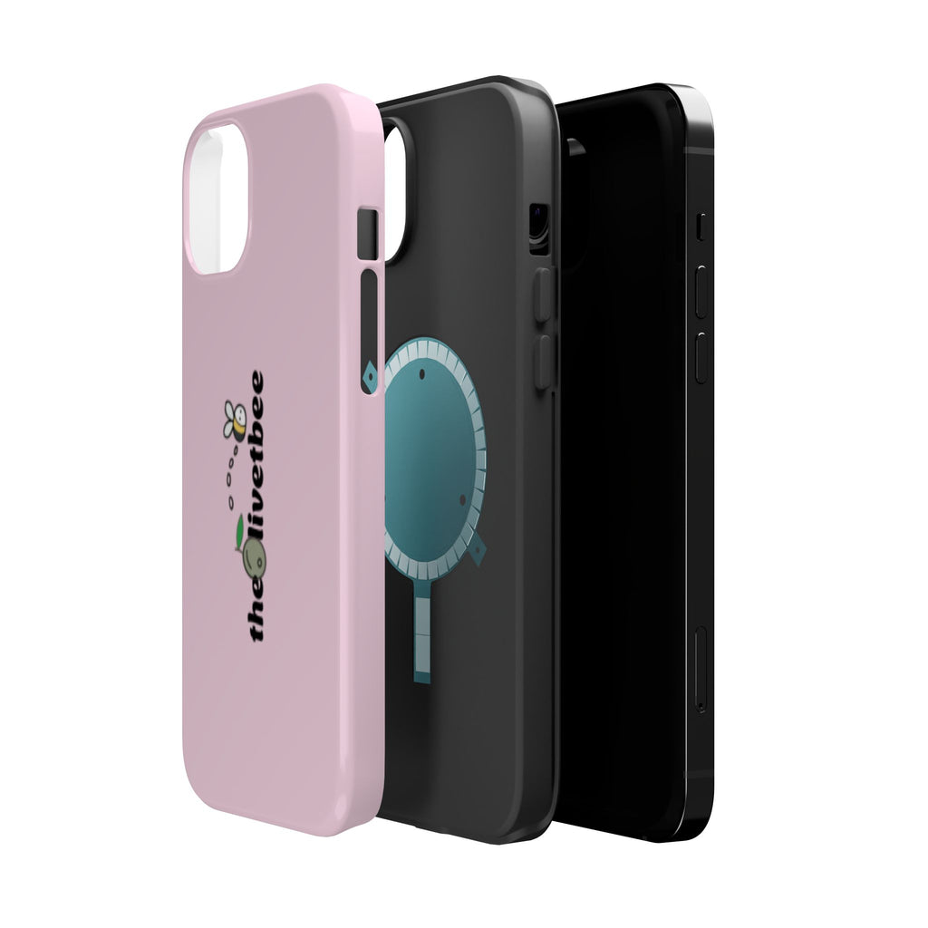 Pink Magnetic Impact-Resistant Phone Case — 'theolivetbee' , Shockproof MagSafe-Compatible Protection