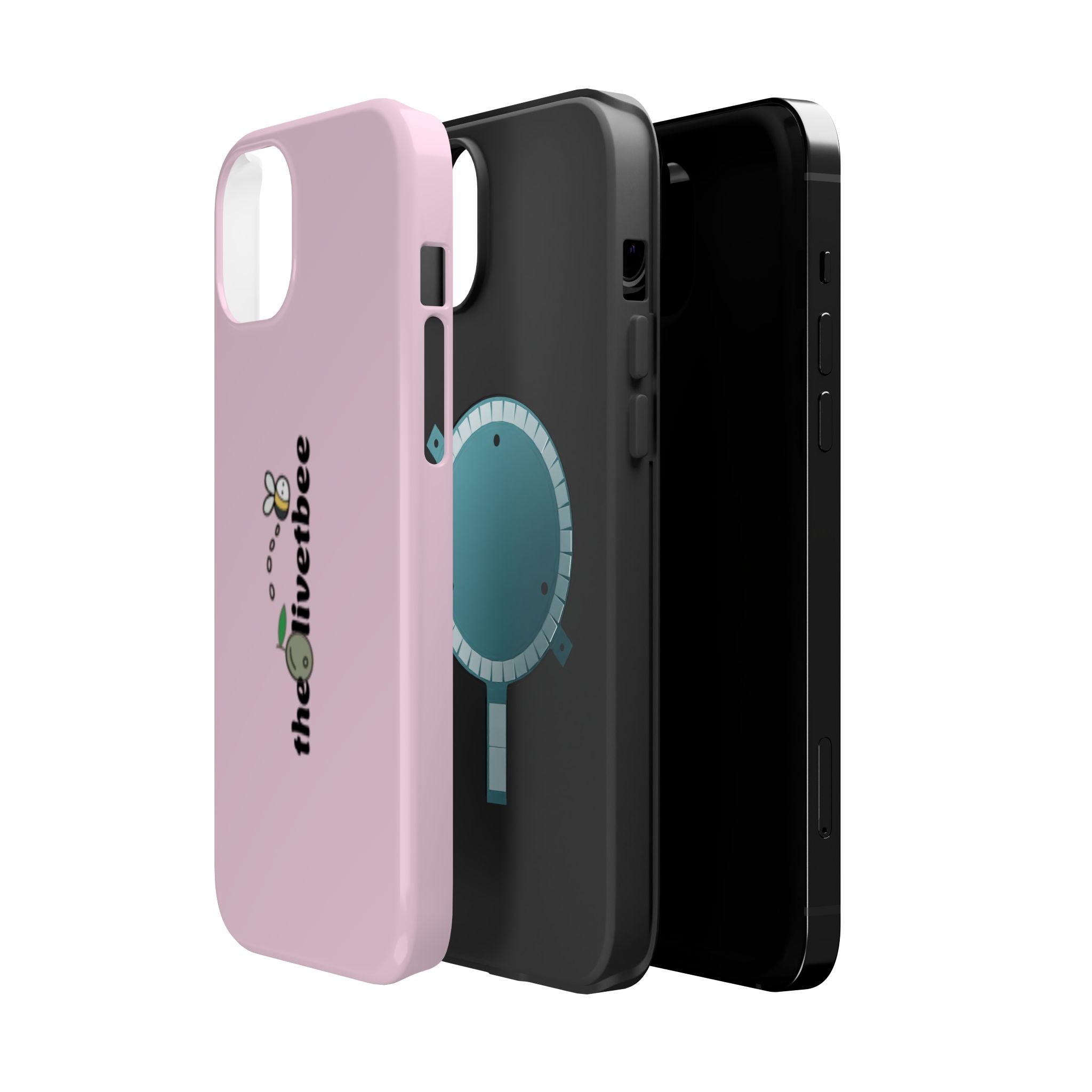 Pink Magnetic Impact-Resistant Phone Case — 'theolivetbee' , Shockproof MagSafe-Compatible Protection