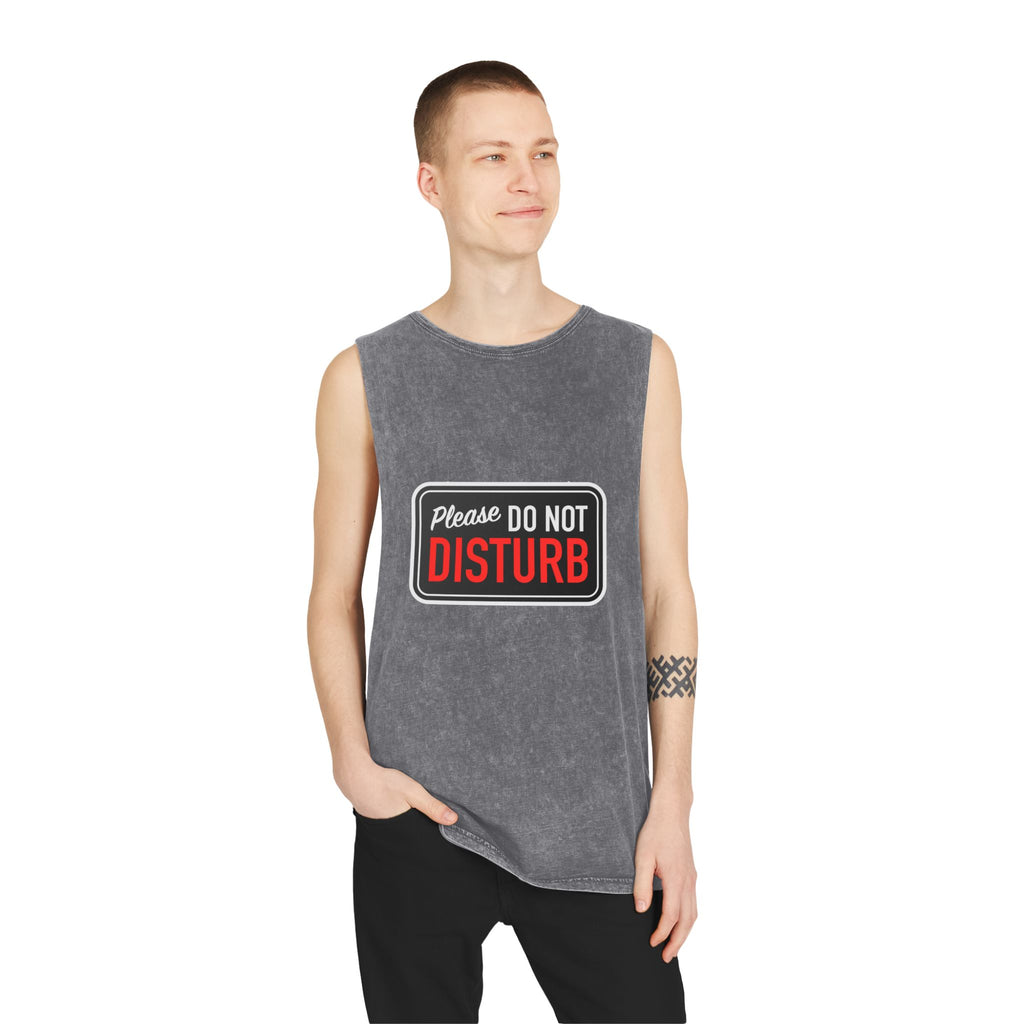 "Please Do Not Disturb: Got Gains & Jesus On My Mind" - Stonewash Tank Top