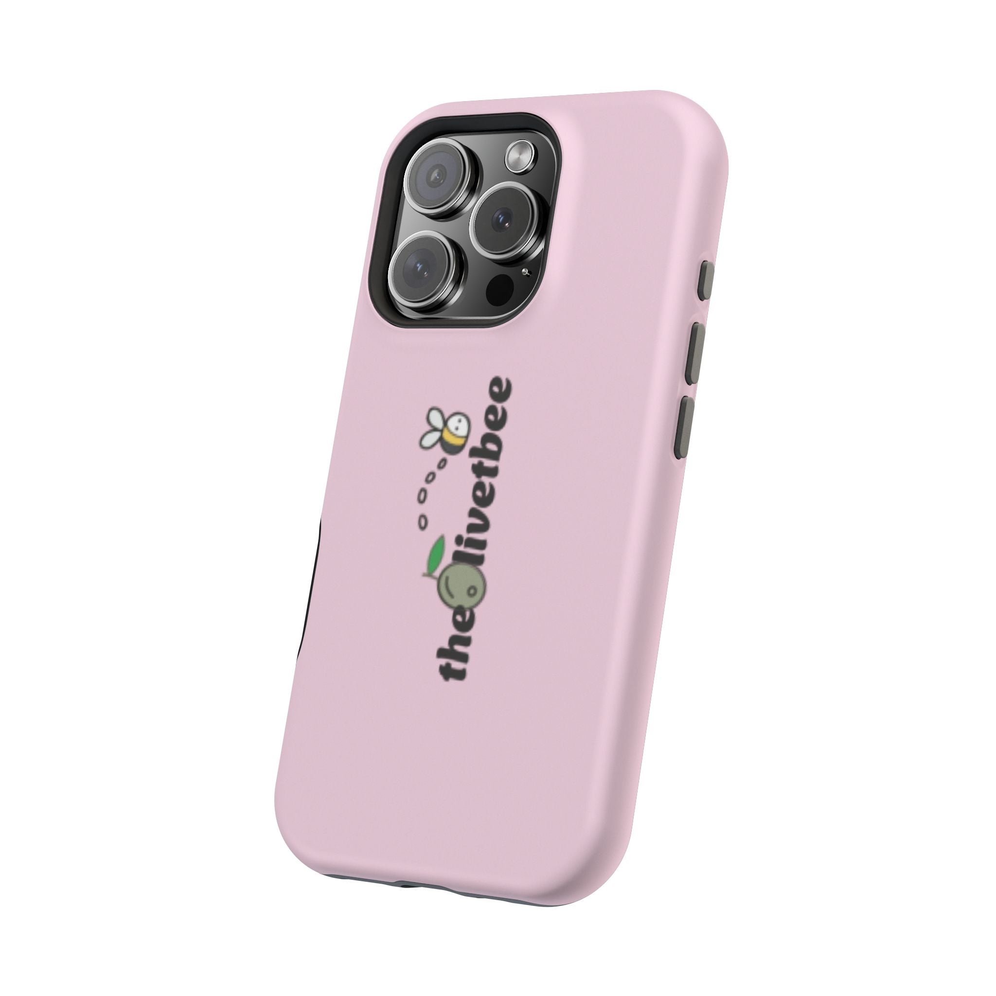 Pink Magnetic Impact-Resistant Phone Case — 'theolivetbee' , Shockproof MagSafe-Compatible Protection