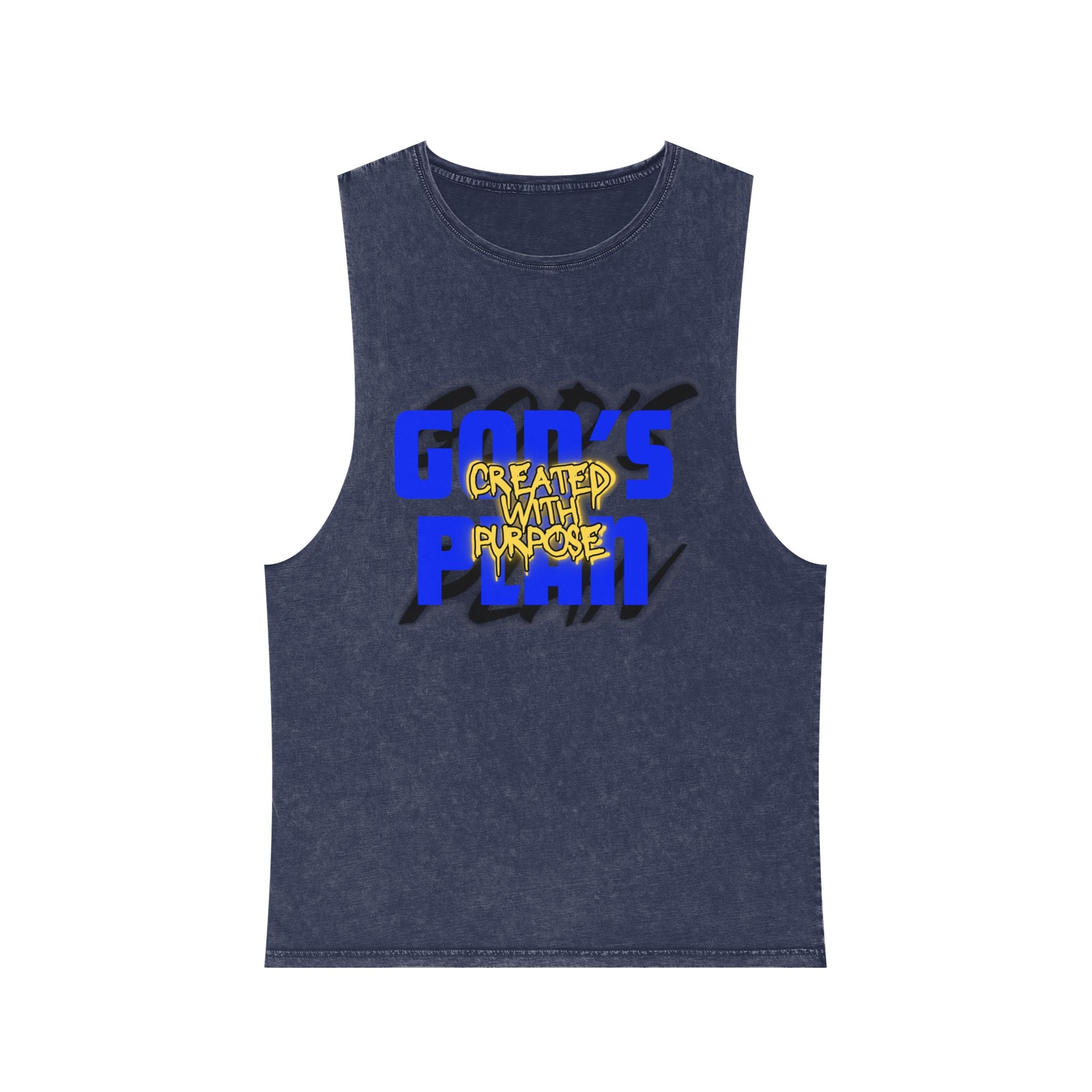 "Created With Purpose" — Graphic Stonewash Muscle Tee