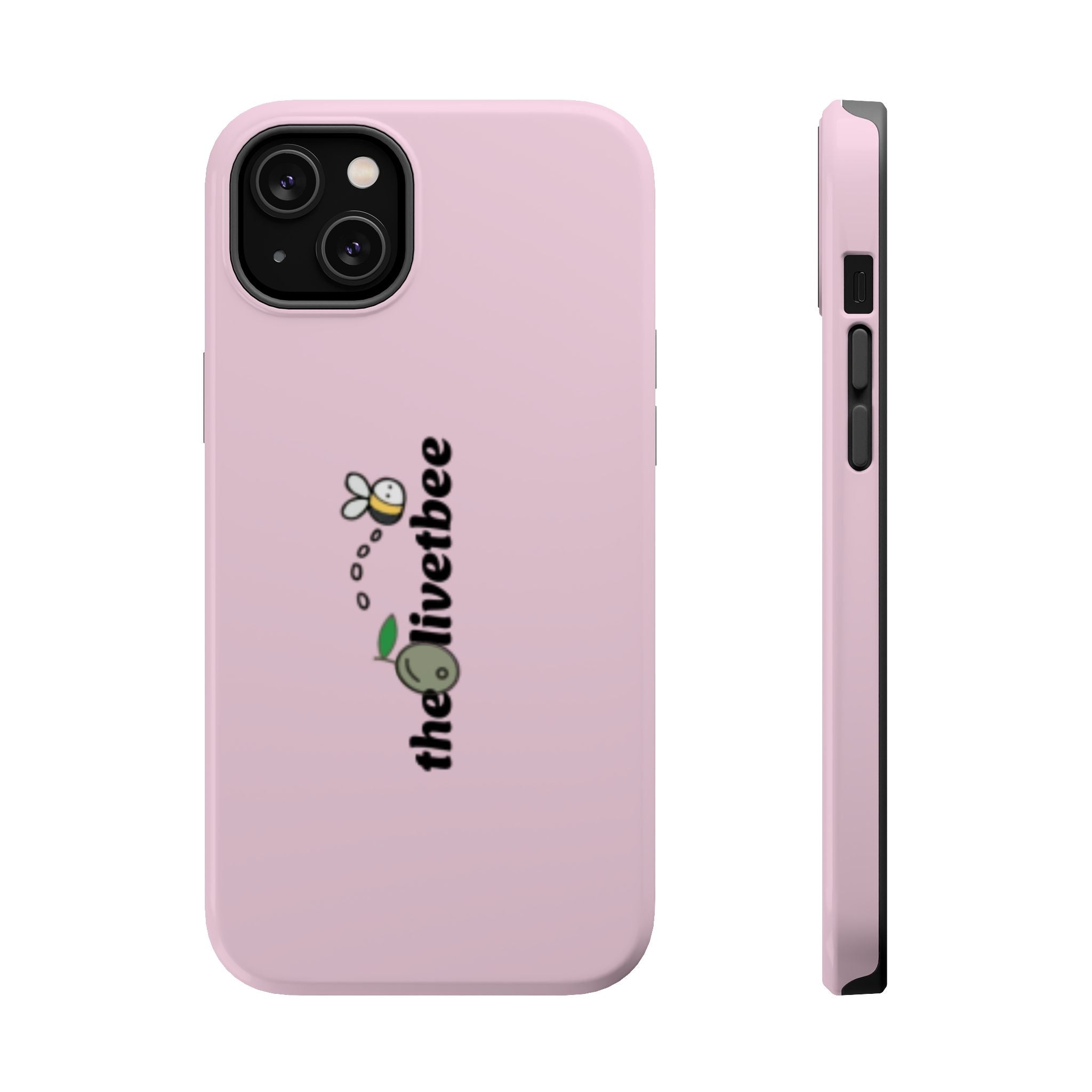 Pink Magnetic Impact-Resistant Phone Case — 'theolivetbee' , Shockproof MagSafe-Compatible Protection