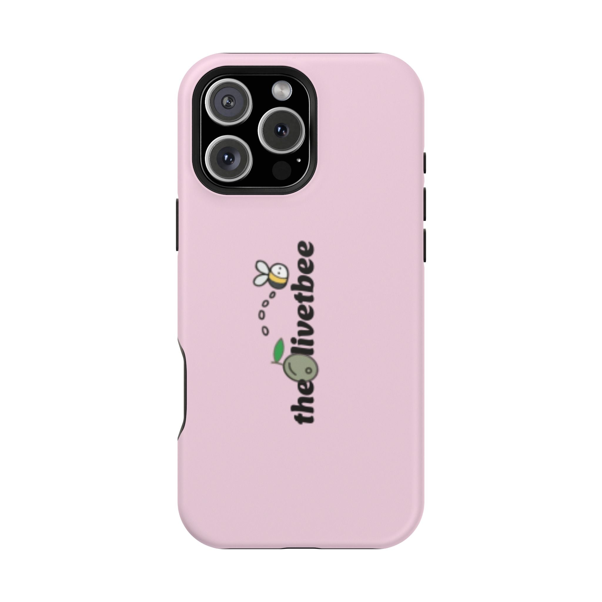 Pink Magnetic Impact-Resistant Phone Case — 'theolivetbee' , Shockproof MagSafe-Compatible Protection