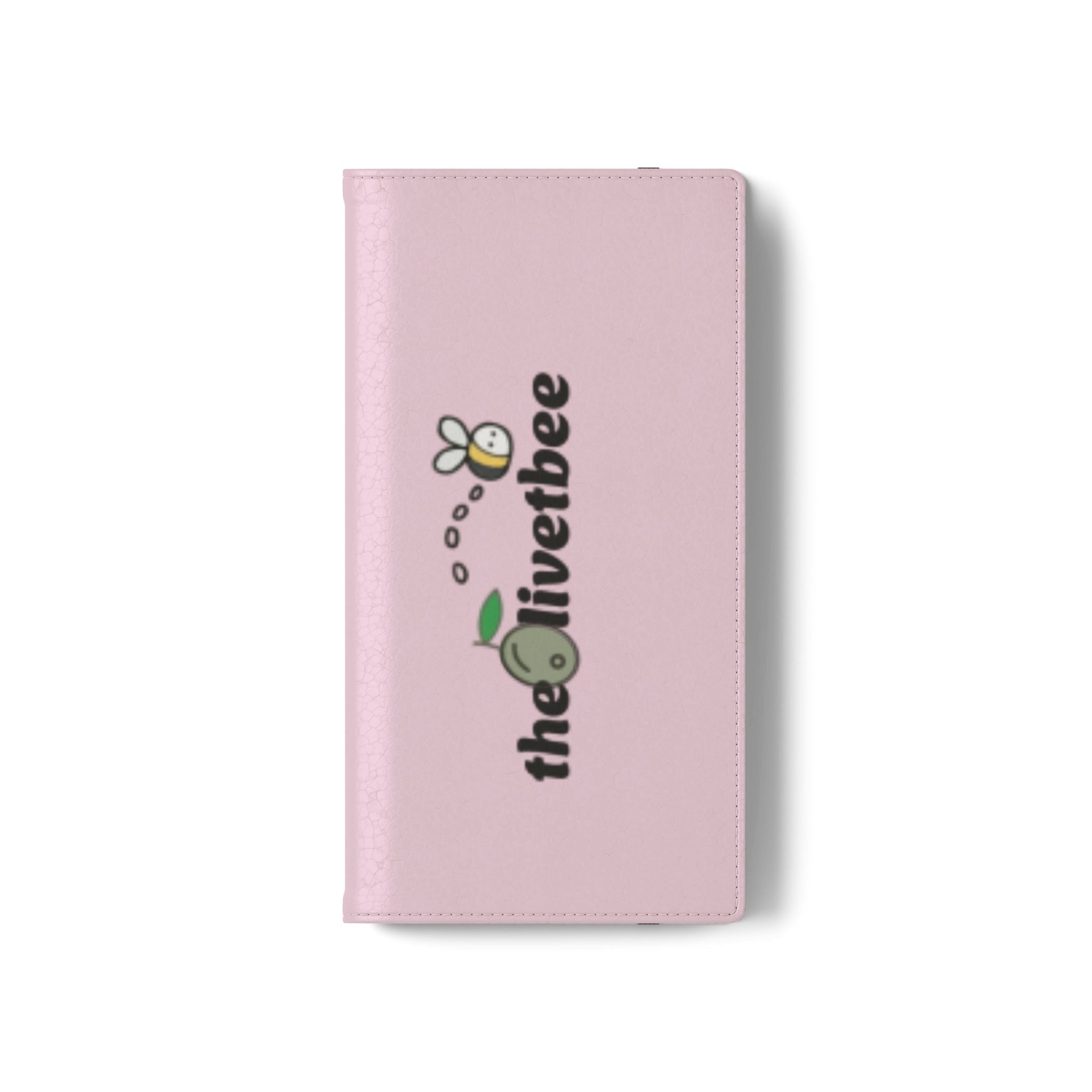Pink Bee Logo Flip Phone Case — theOlivetbee Wallet Cover