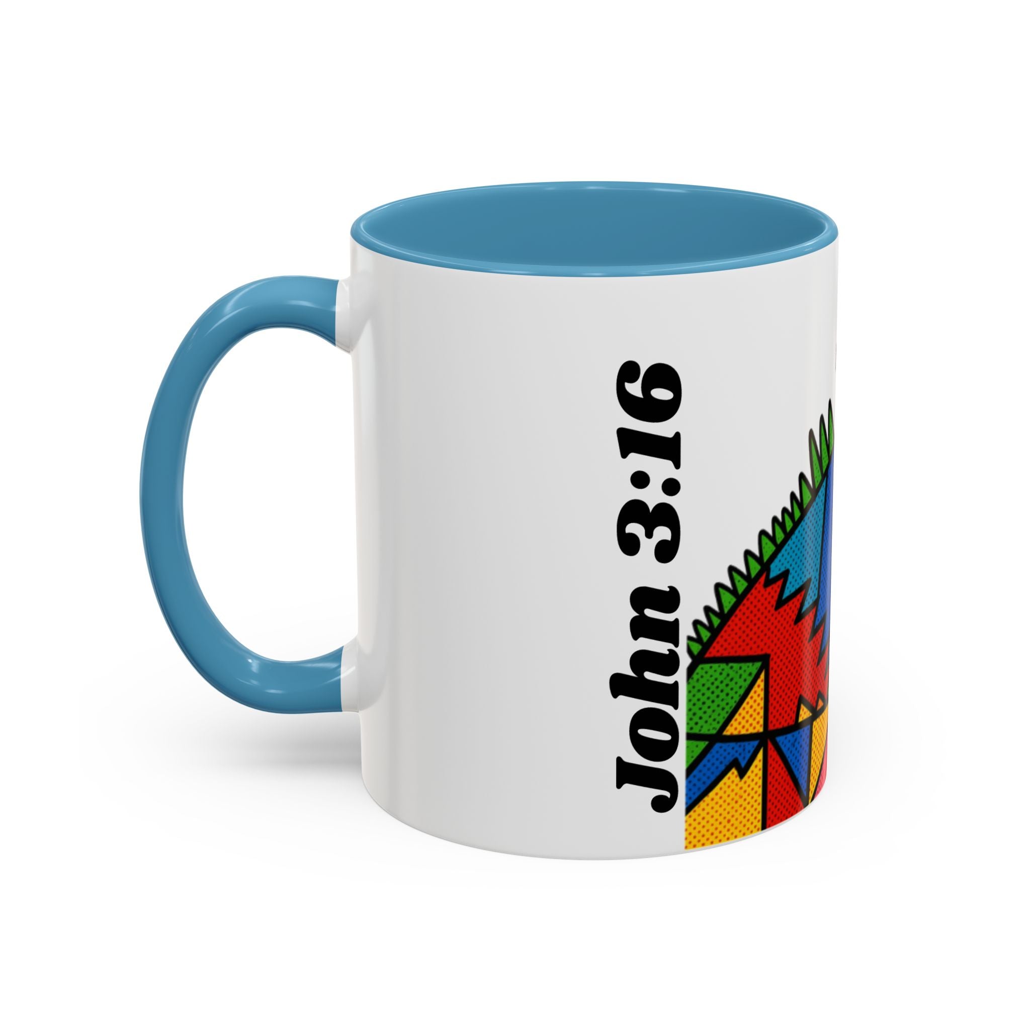 Colorful Christian Cross Accent Coffee Mug — Vibrant Faith Art (11/15oz)