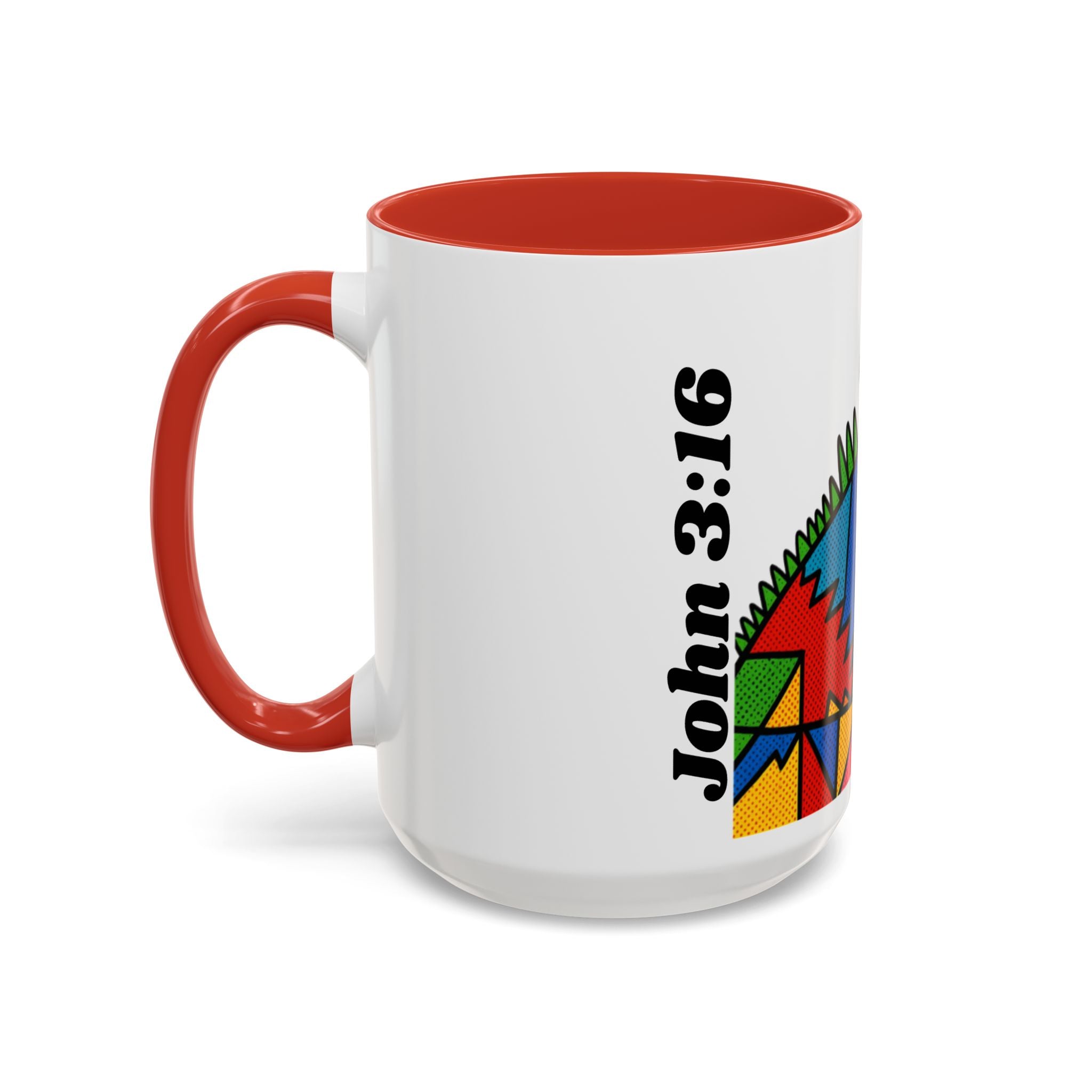 Colorful Christian Cross Accent Coffee Mug — Vibrant Faith Art (11/15oz)