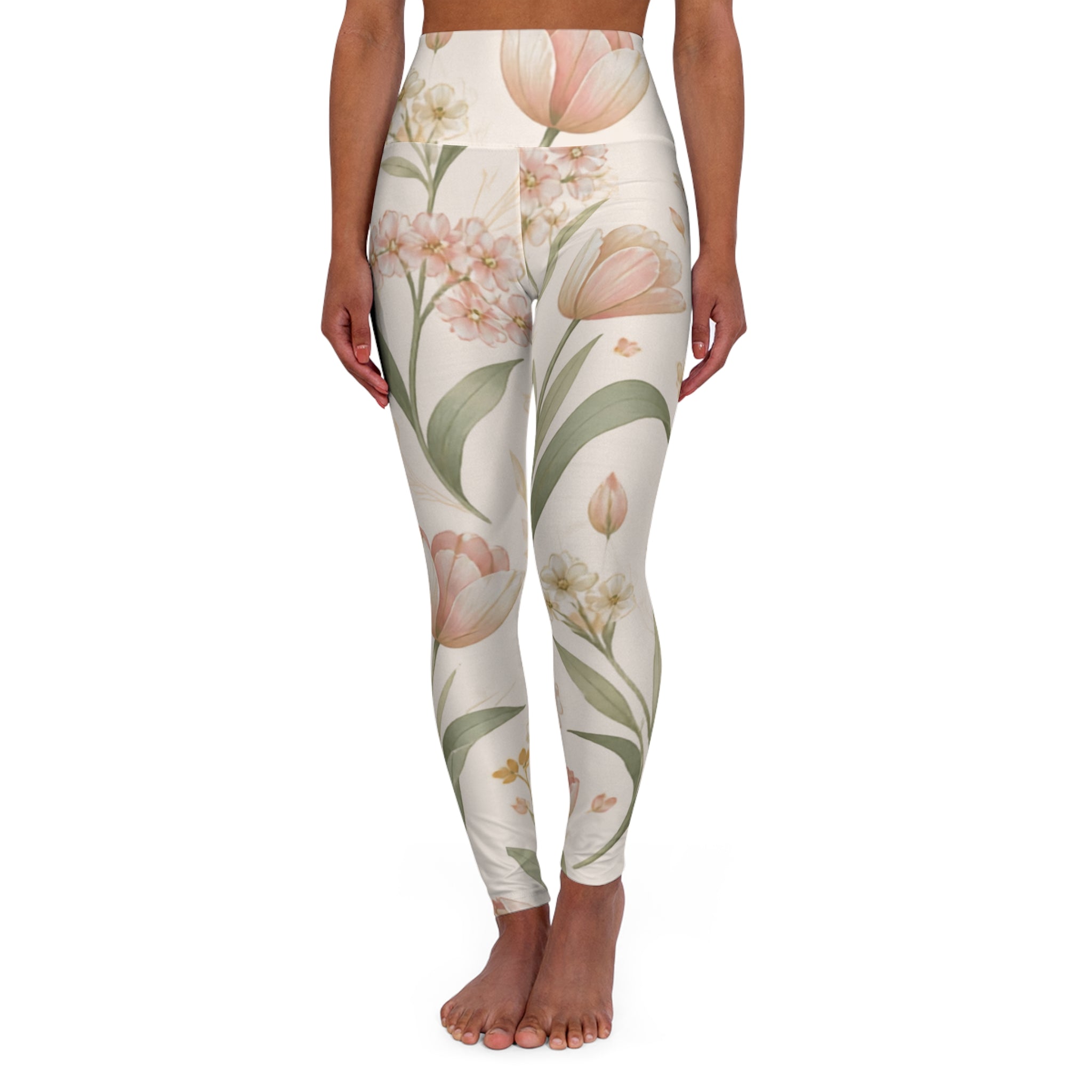 Pastel Tulip  – High-Waist Yoga Leggings