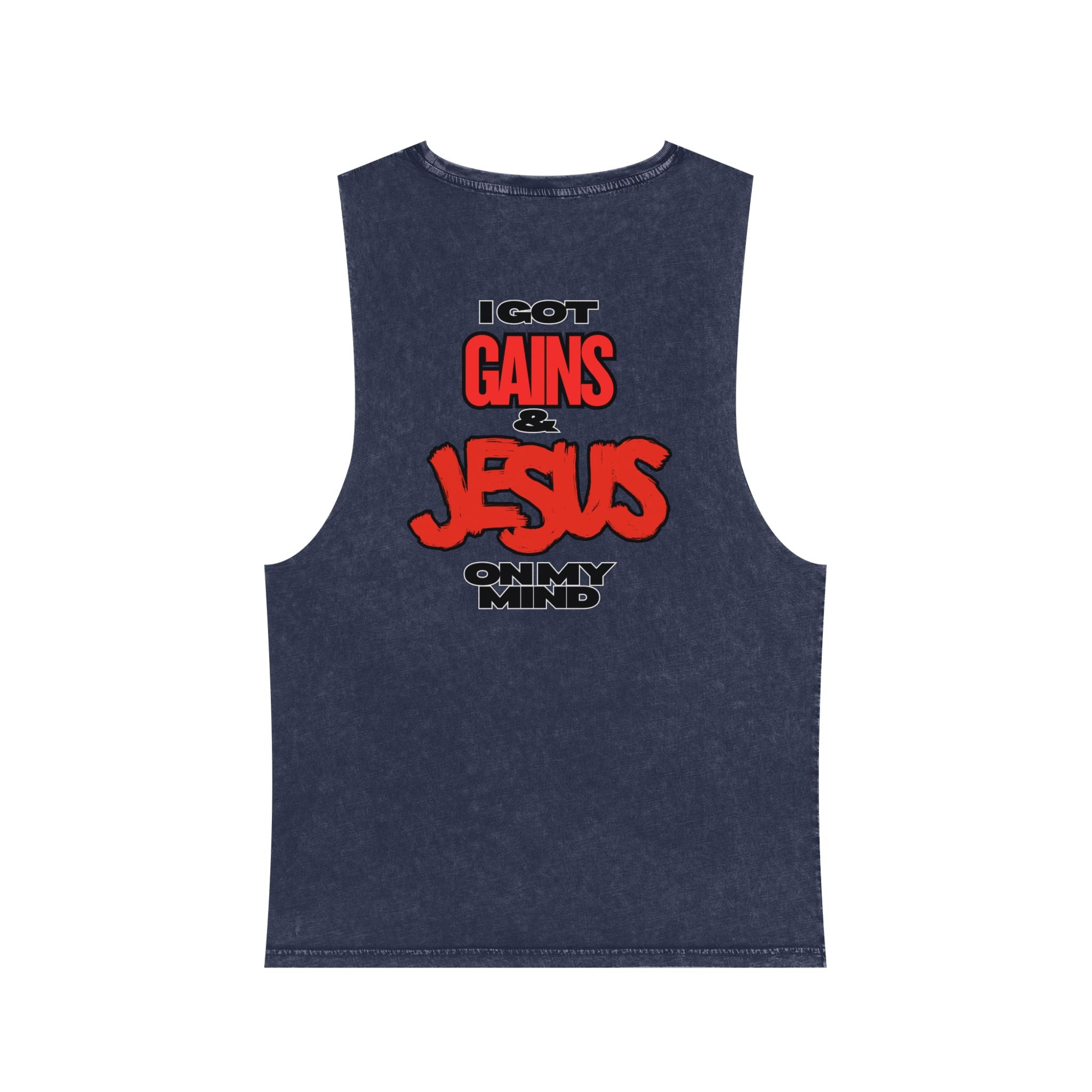 "Please Do Not Disturb: Got Gains & Jesus On My Mind" - Stonewash Tank Top