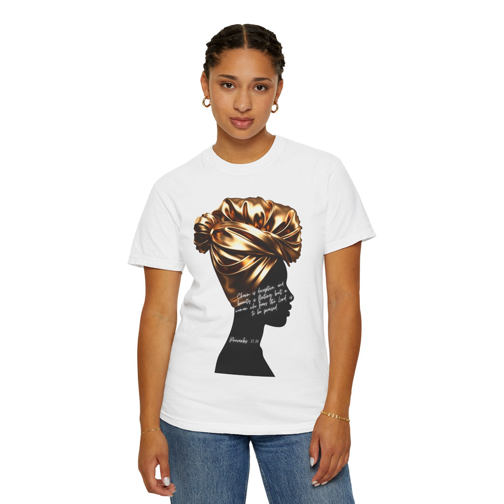 Proverbs 31:30 Gold Headwrap- T-Shirt