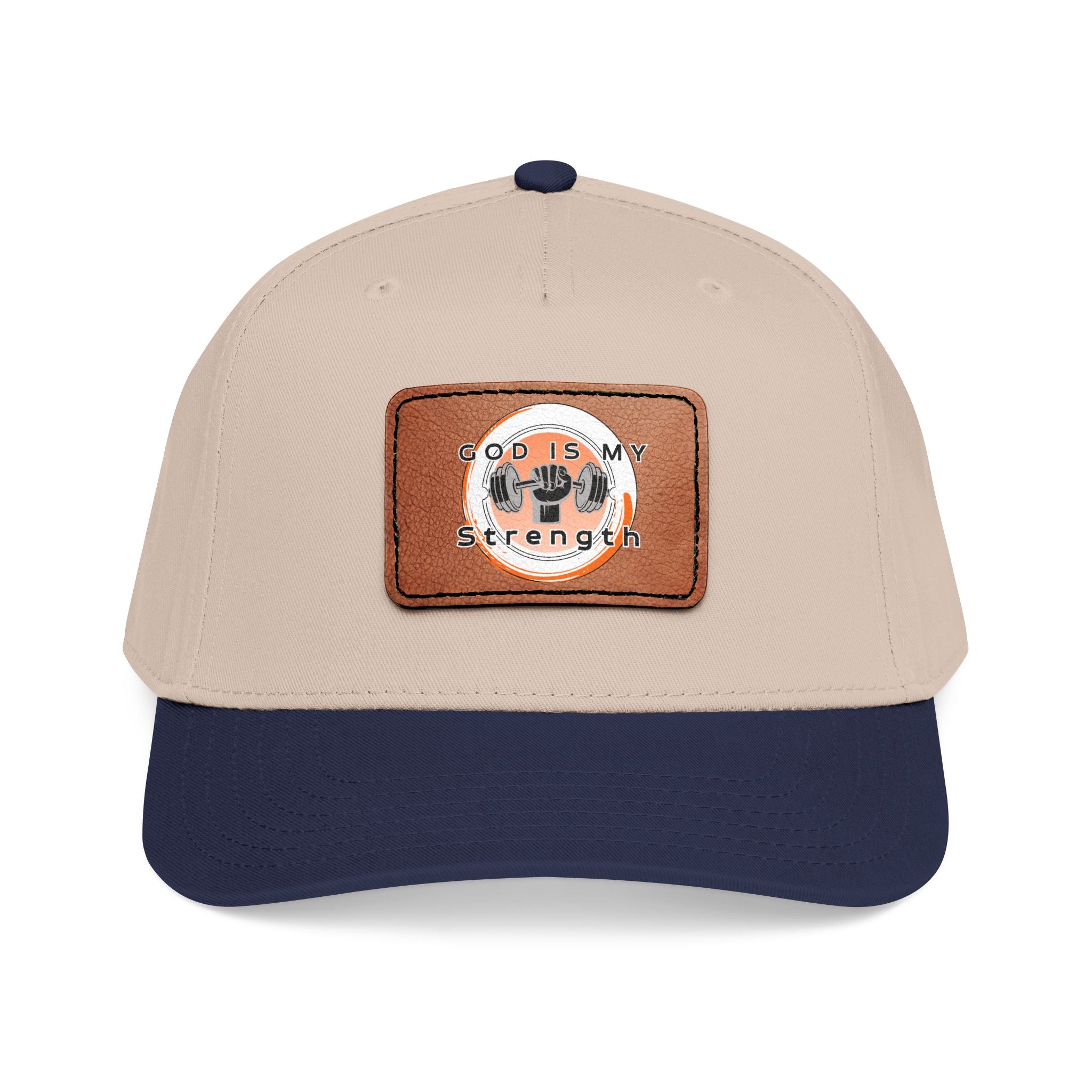 "God Is My Strength" Leather Patch Baseball Cap