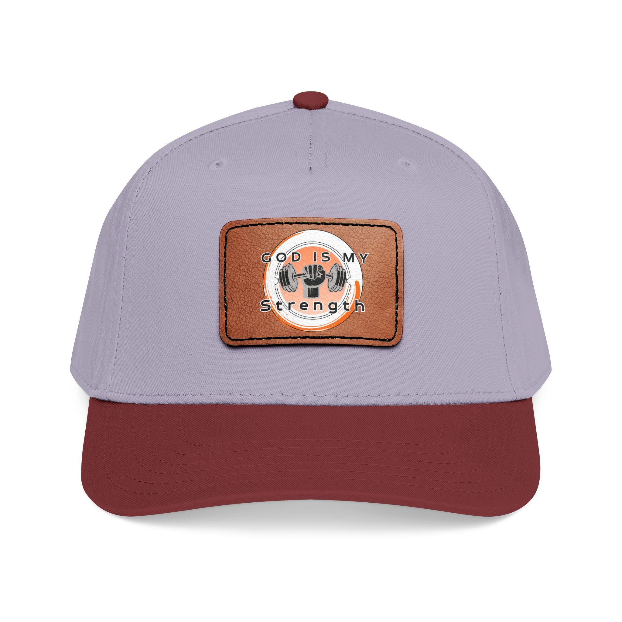 "God Is My Strength" Leather Patch Baseball Cap
