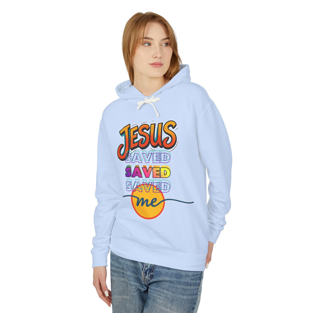"Jesus Saved Me" Lightweight Hooded Sweatshirt