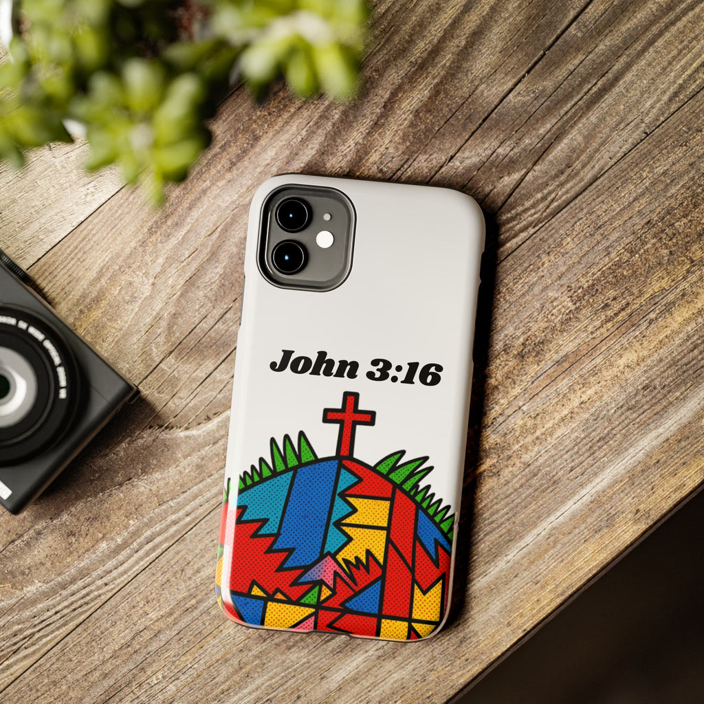 John 3:16 Christian Phone Case — Tough Religious Bible Verse Design