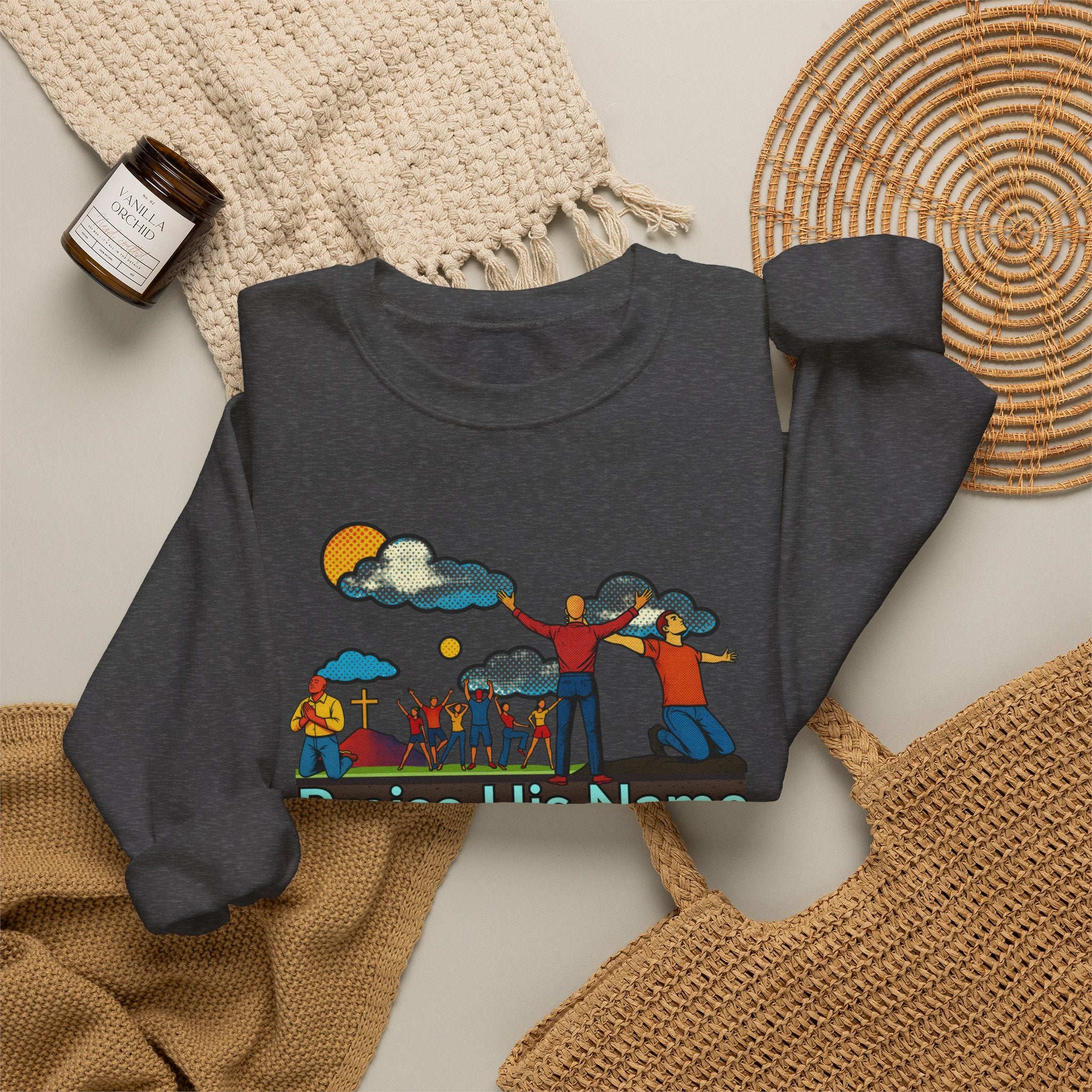 'Praise His Name' — Crewneck Sweatshirt