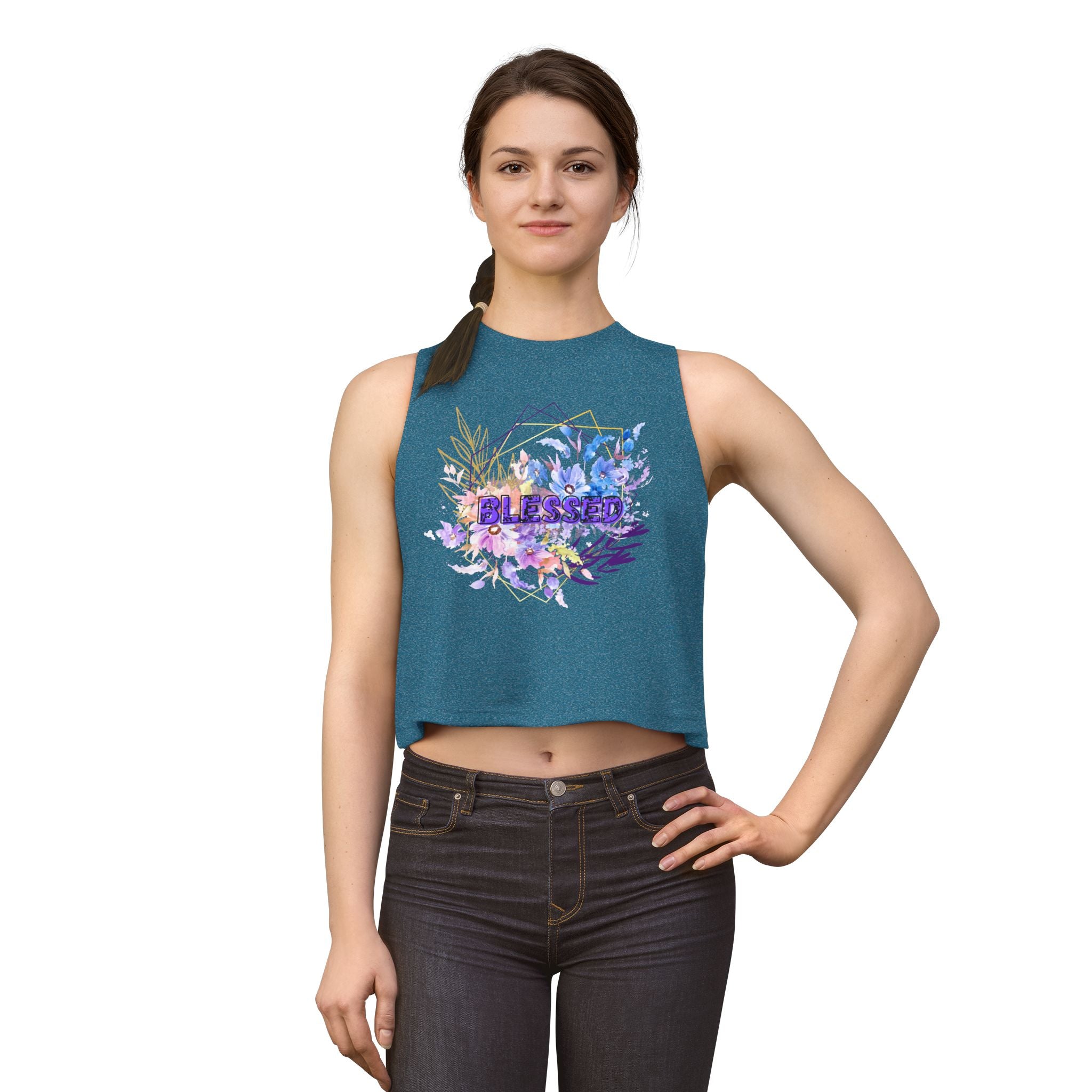'Blessed'  — Floral Crop Top