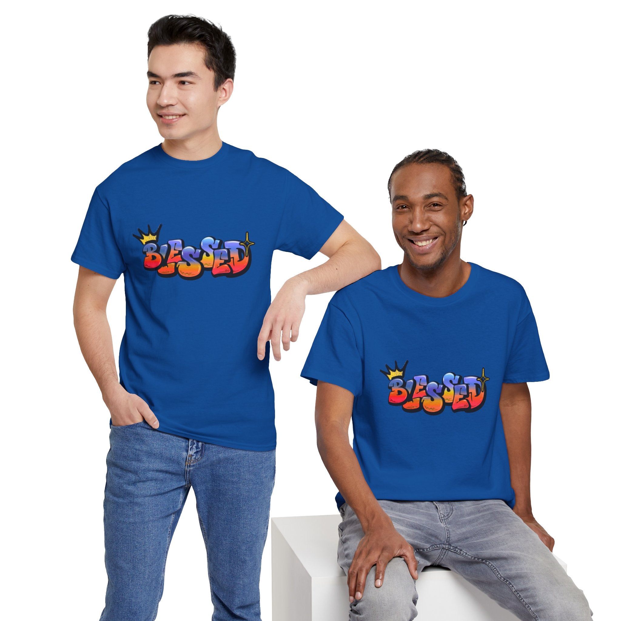 'Blessed' Crown Graffiti Tee