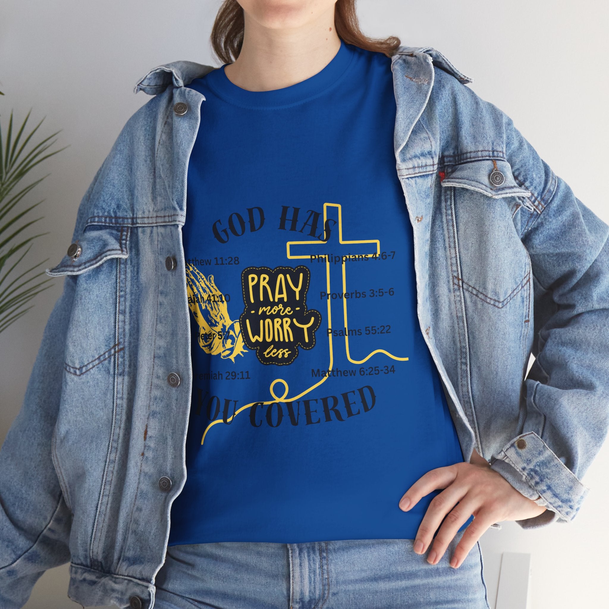 “Pray More, Worry Less” — T-Shirt