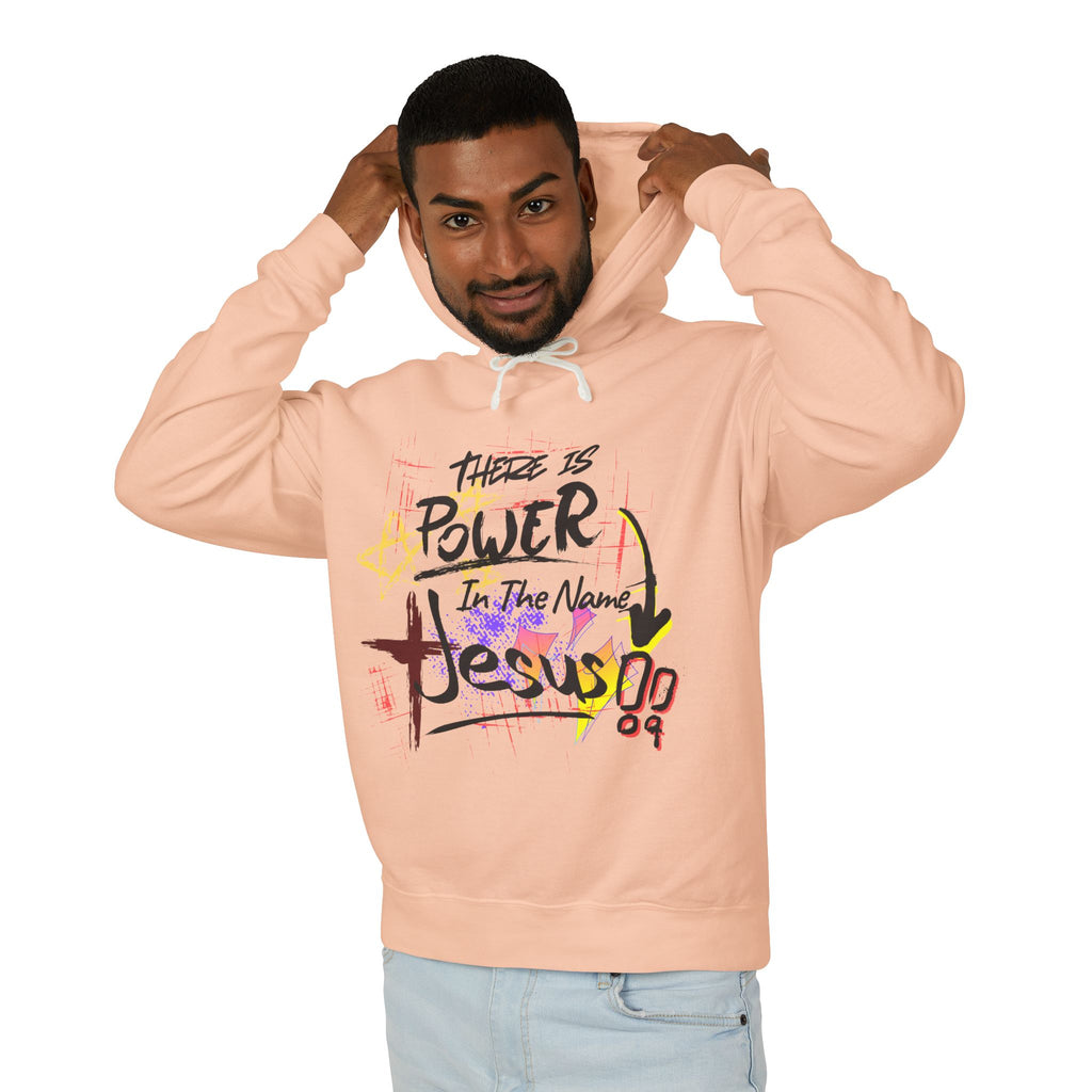 "There Is Power In The Name of Jesus" Lightweight Hooded Sweatshirt