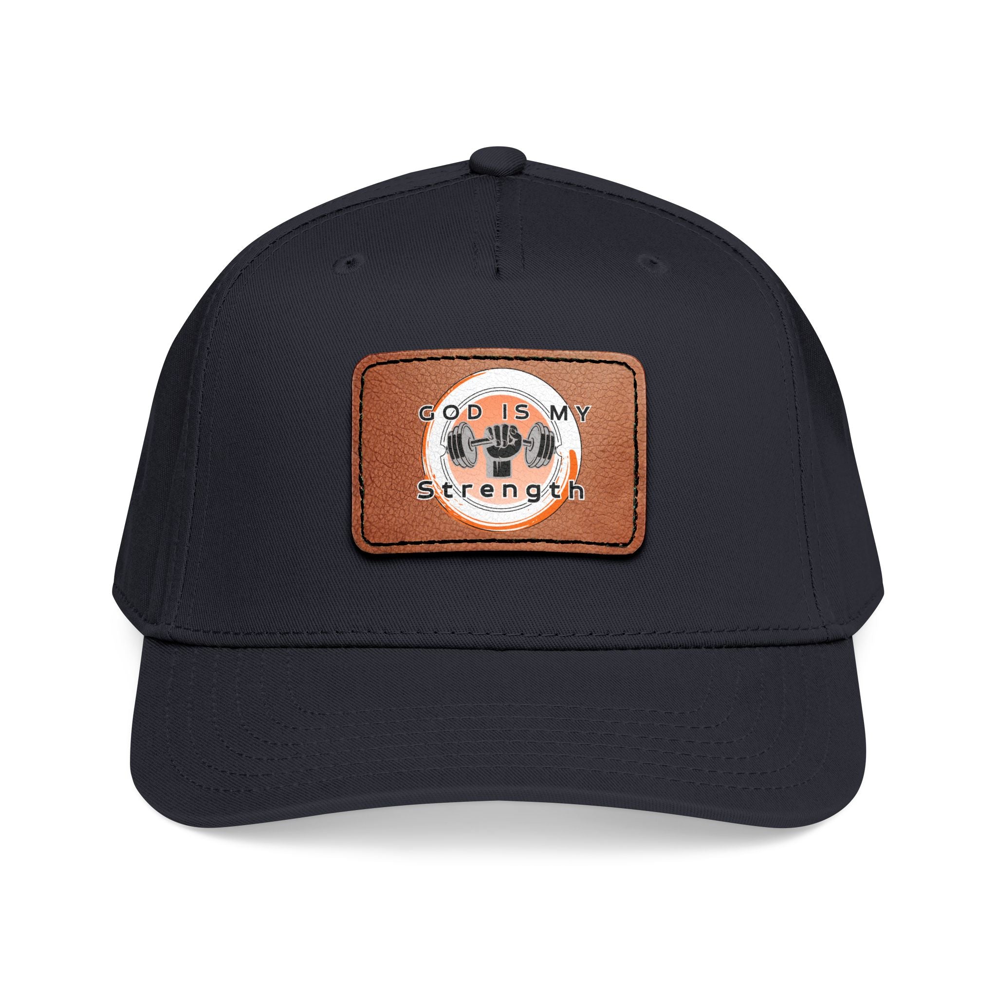 "God Is My Strength" Leather Patch Baseball Cap
