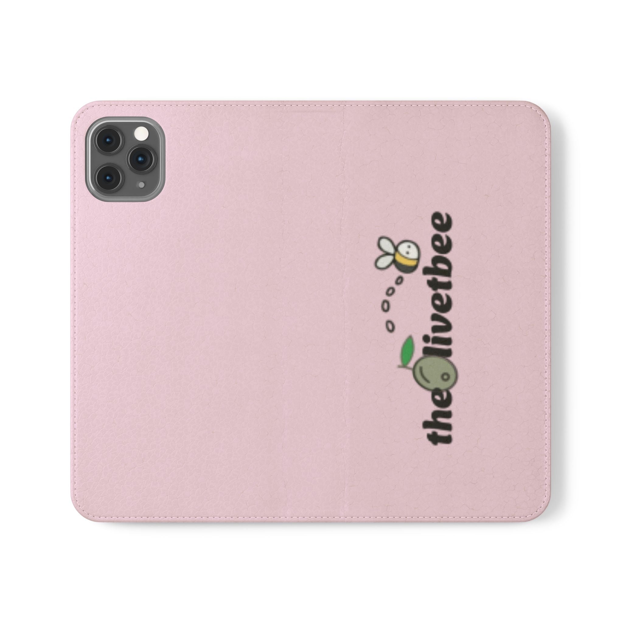 Pink Bee Logo Flip Phone Case — theOlivetbee Wallet Cover