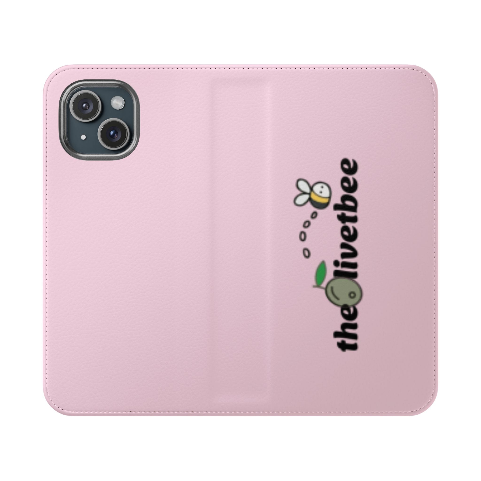 Pink Bee Logo Flip Phone Case — theOlivetbee Wallet Cover