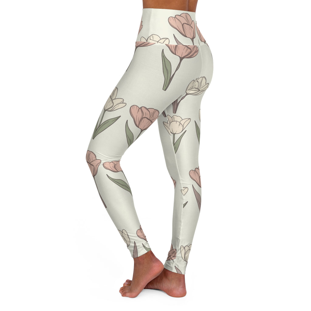 Floral Tulip —  High-Waist Yoga Leggings