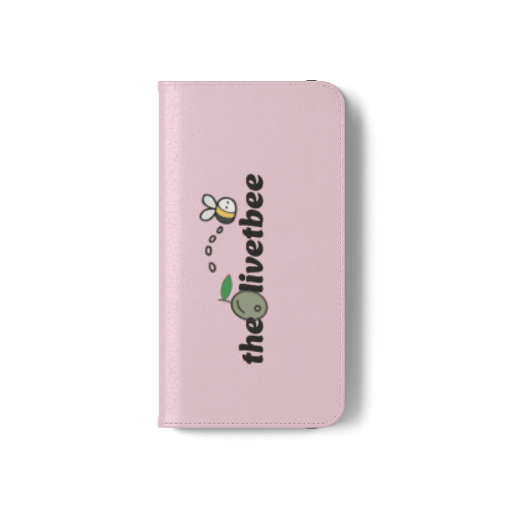 Pink Bee Logo Flip Phone Case — theOlivetbee Wallet Cover