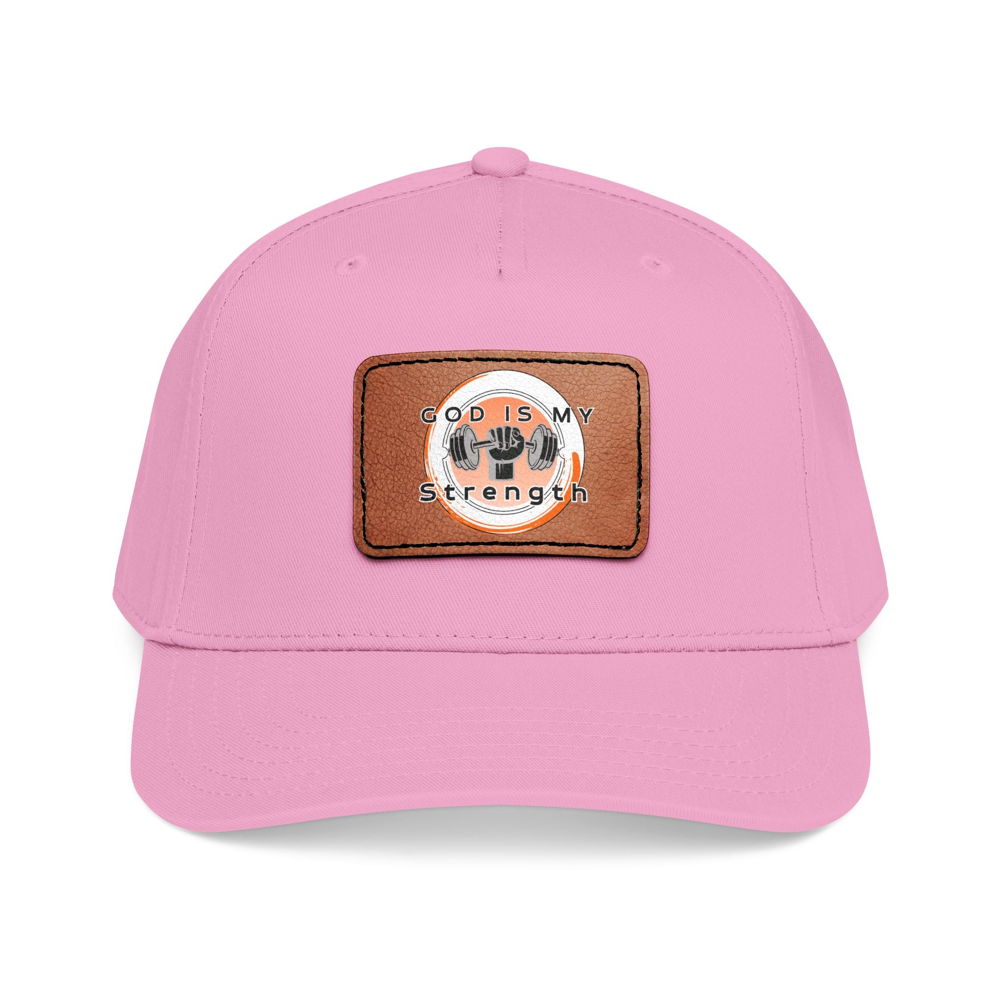 "God Is My Strength" Leather Patch Baseball Cap