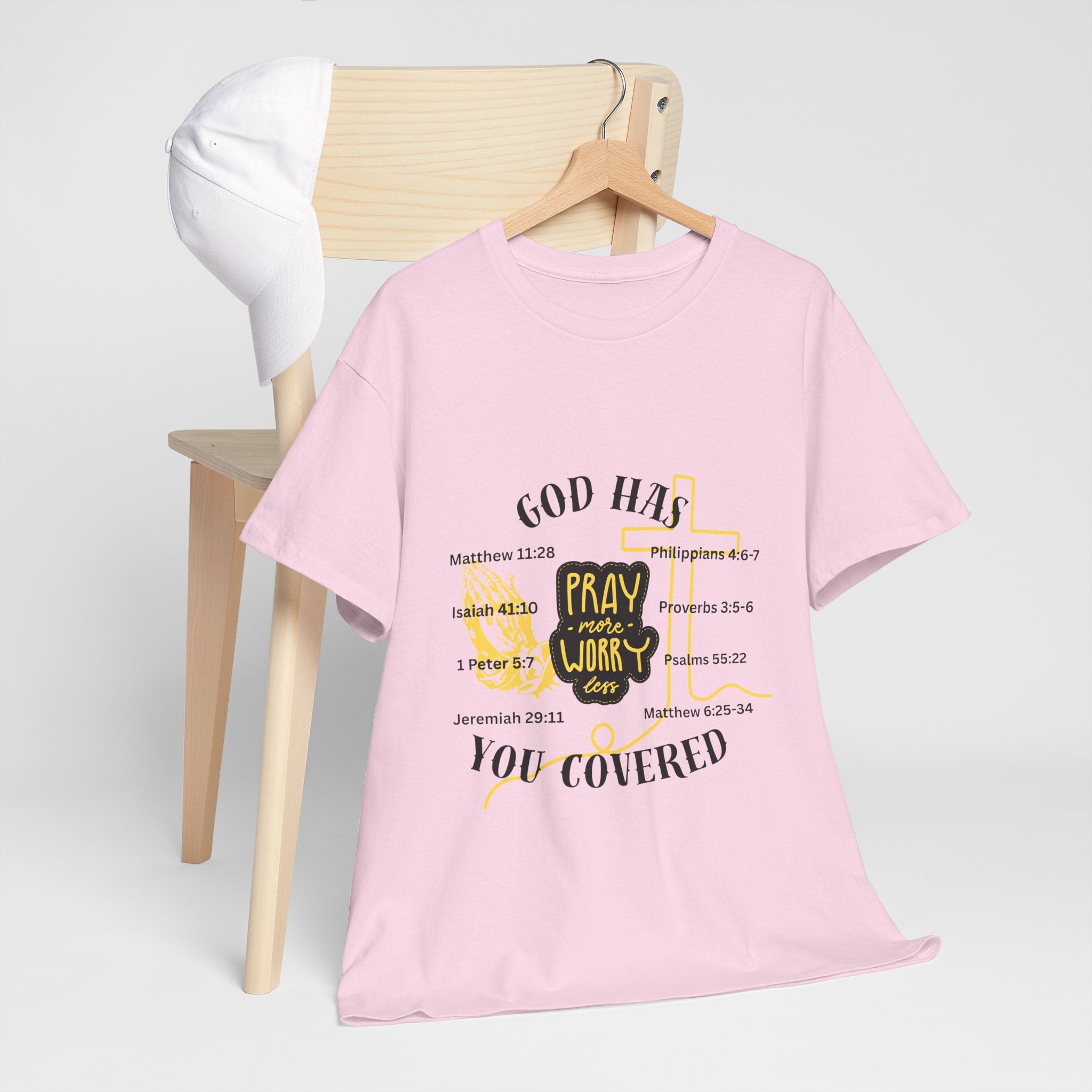 “Pray More, Worry Less” — T-Shirt