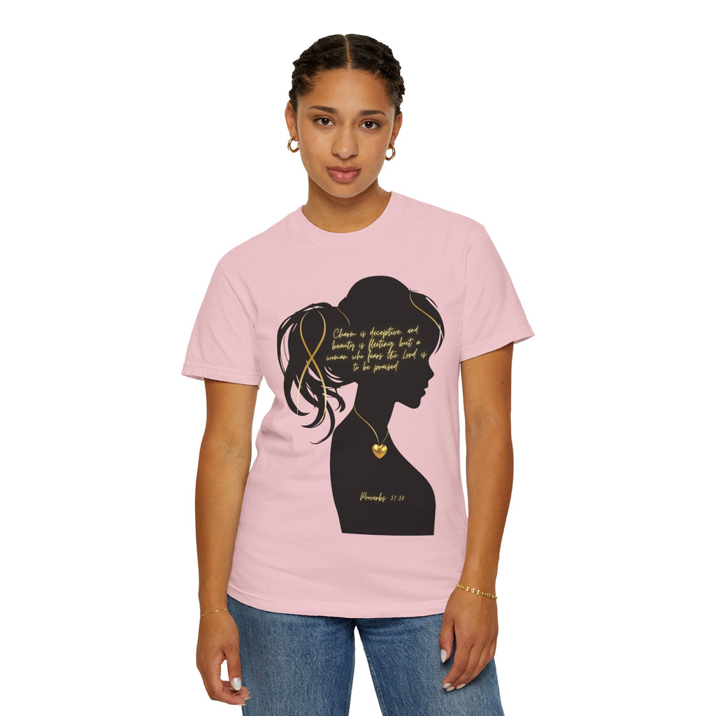 Proverbs 31:30 Gold Heart- T-Shirt