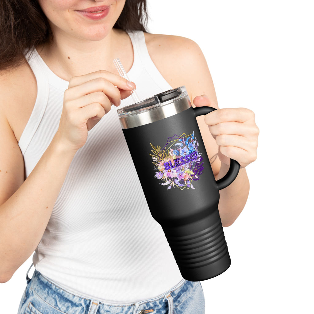 'Blessed' Floral Insulated Travel Mug  40oz