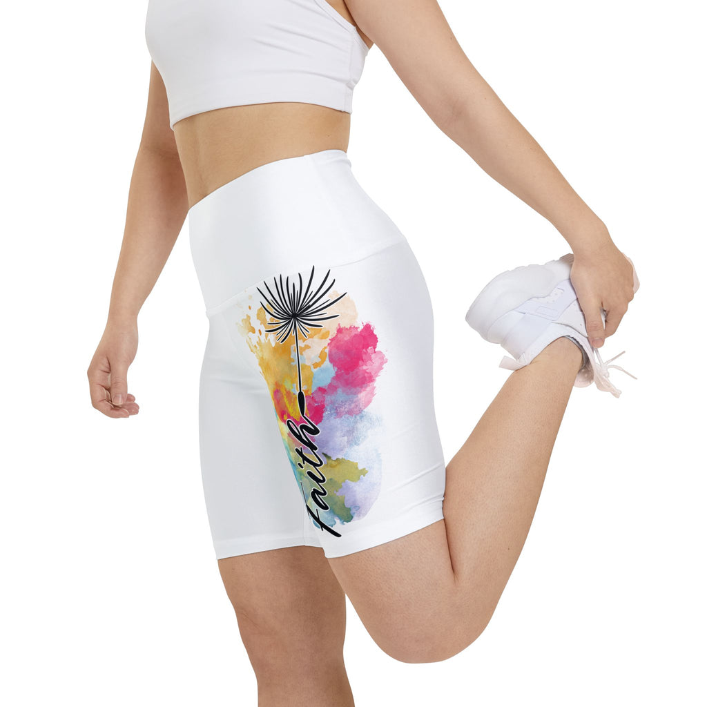 'Faith' Floral Dandelion -  Women's Workout Shorts