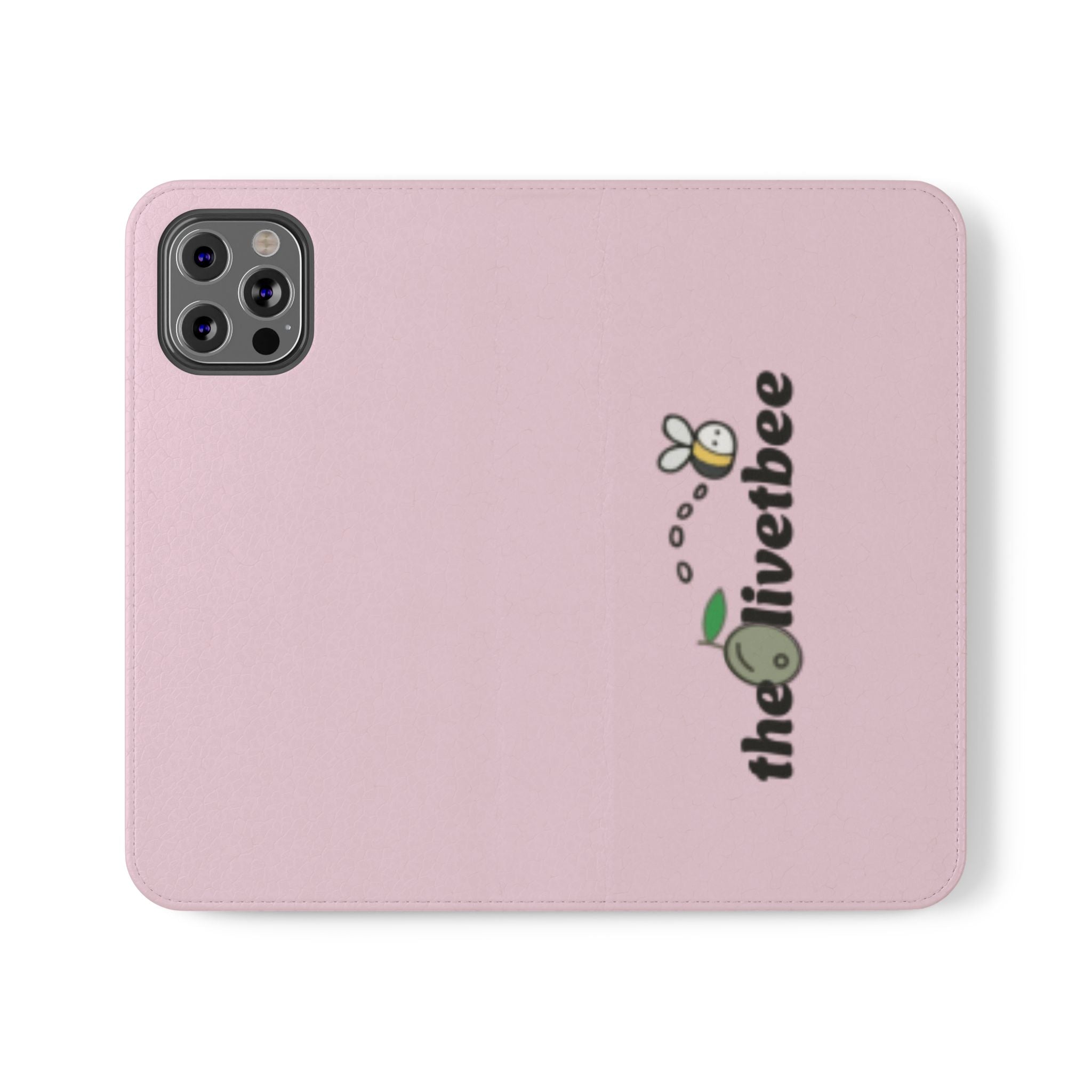 Pink Bee Logo Flip Phone Case — theOlivetbee Wallet Cover