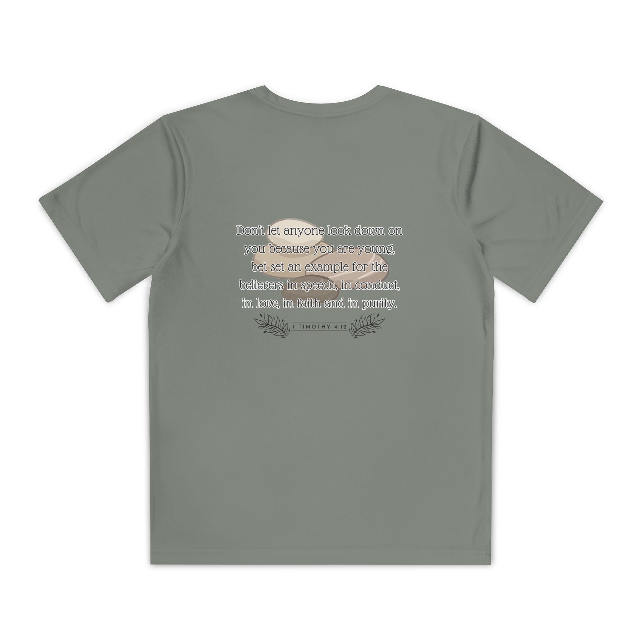 1 Timothy 4:12: 'Small But Mighty' Stones Youth Competitor Tee