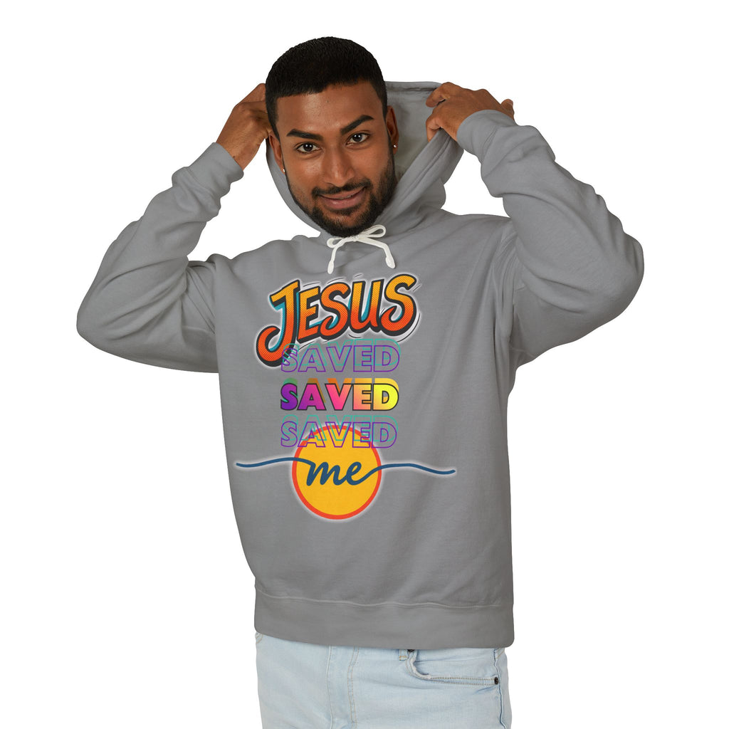 "Jesus Saved Me" Lightweight Hooded Sweatshirt