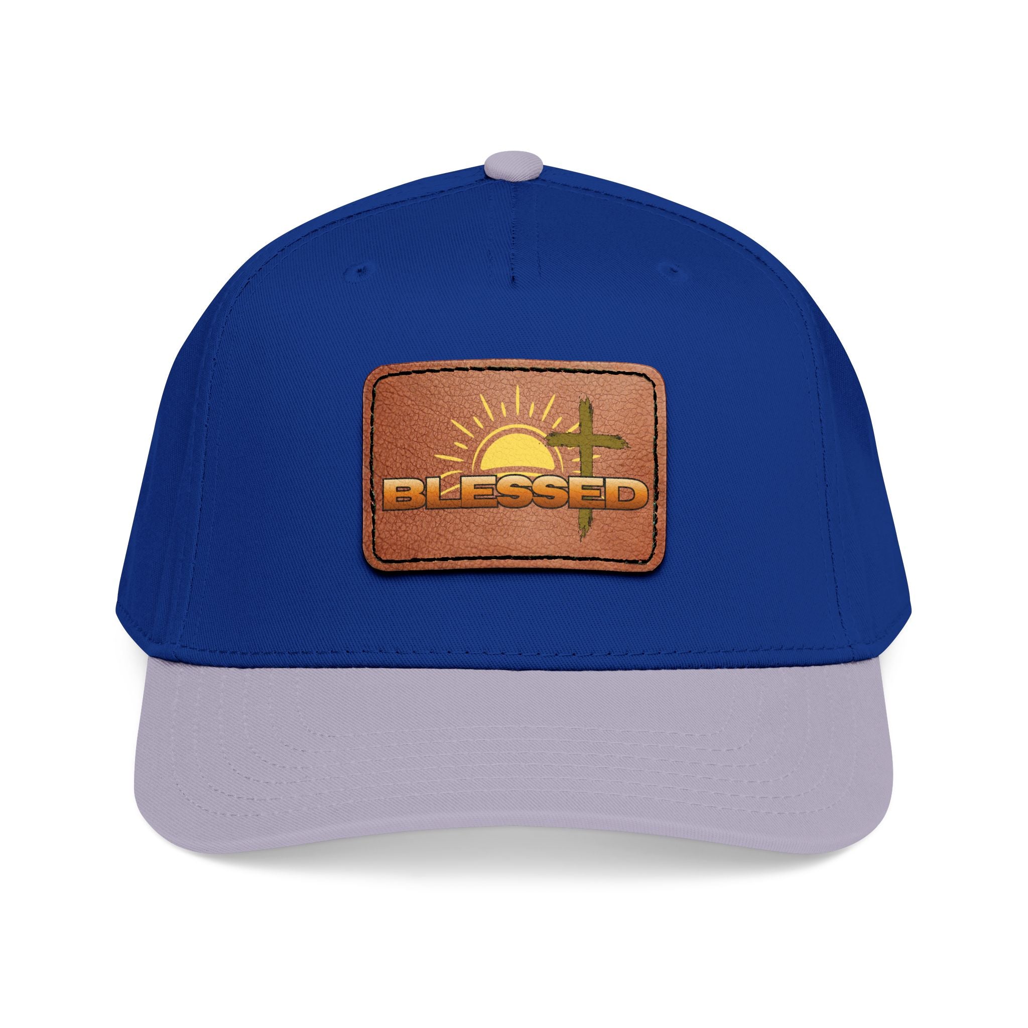'Blessed' Sunrise Leather Patch Baseball Cap — Sunrise Cross Christian Hat