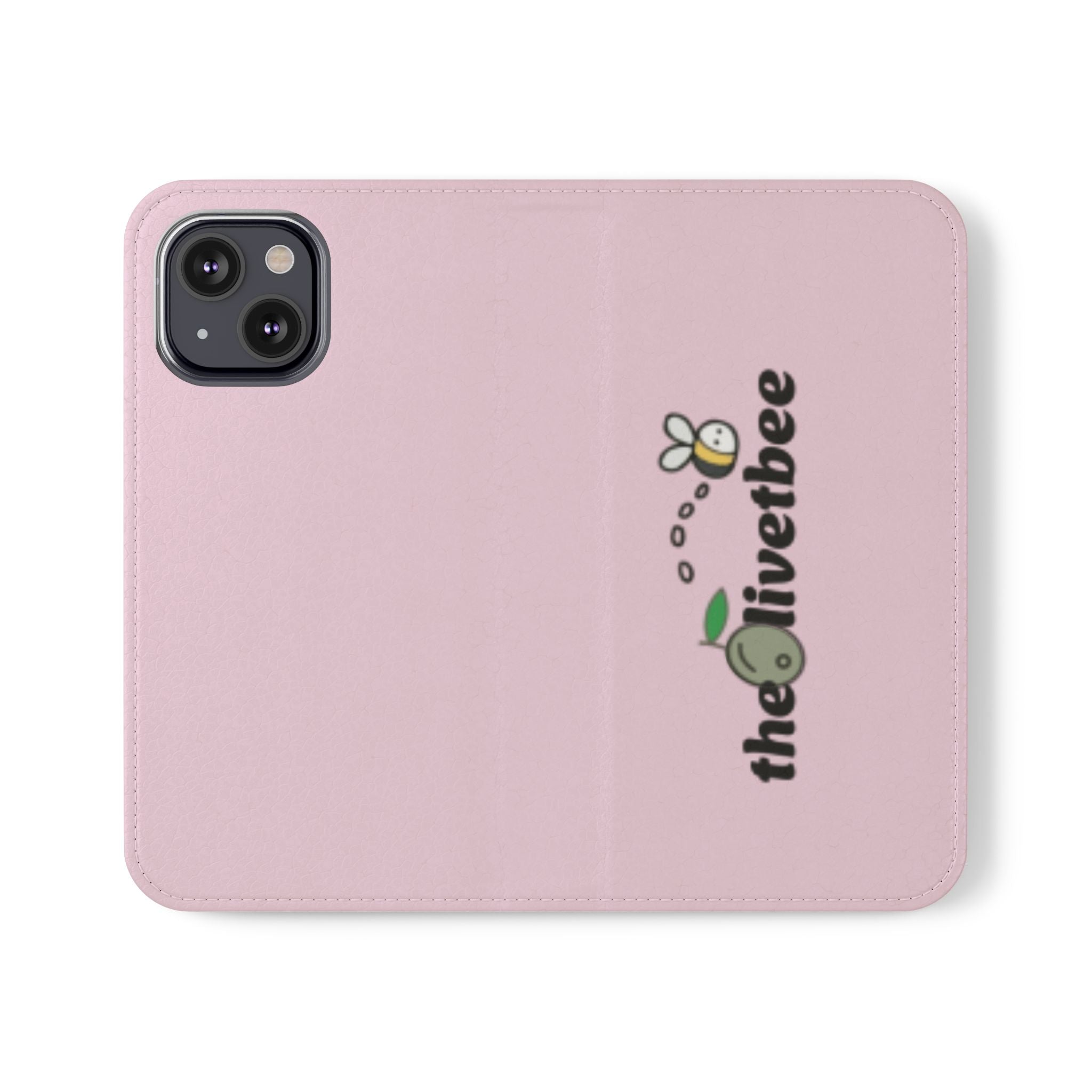 Pink Bee Logo Flip Phone Case — theOlivetbee Wallet Cover