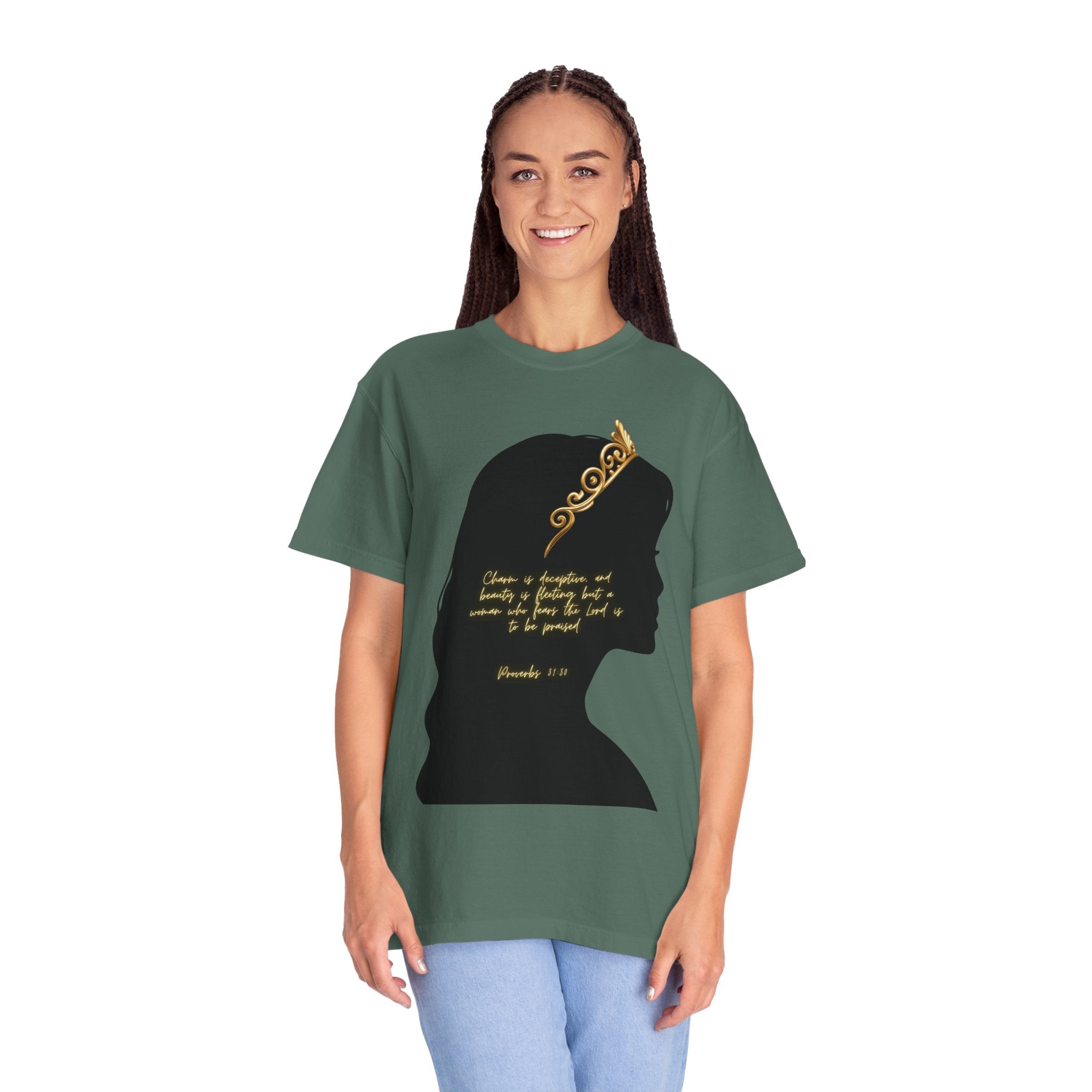 Proverbs 31:30 Gold Crown - T-Shirt