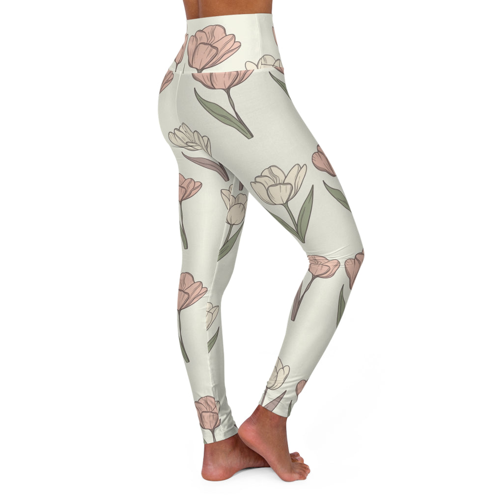 Floral Tulip —  High-Waist Yoga Leggings