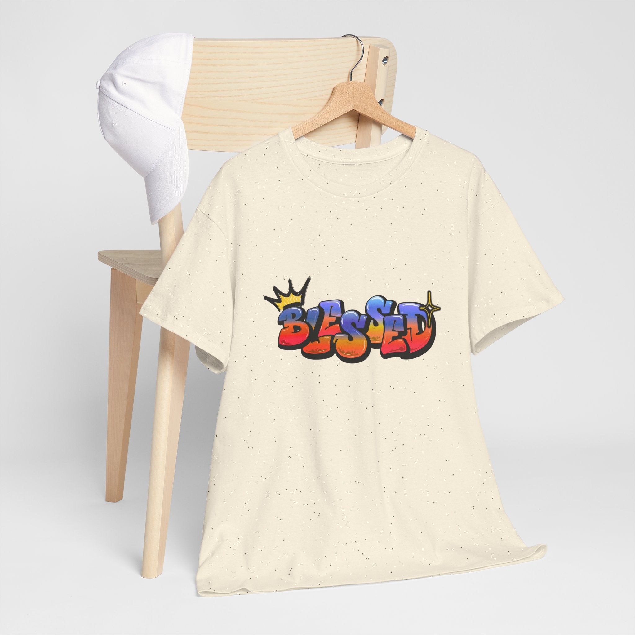 'Blessed' Crown Graffiti Tee