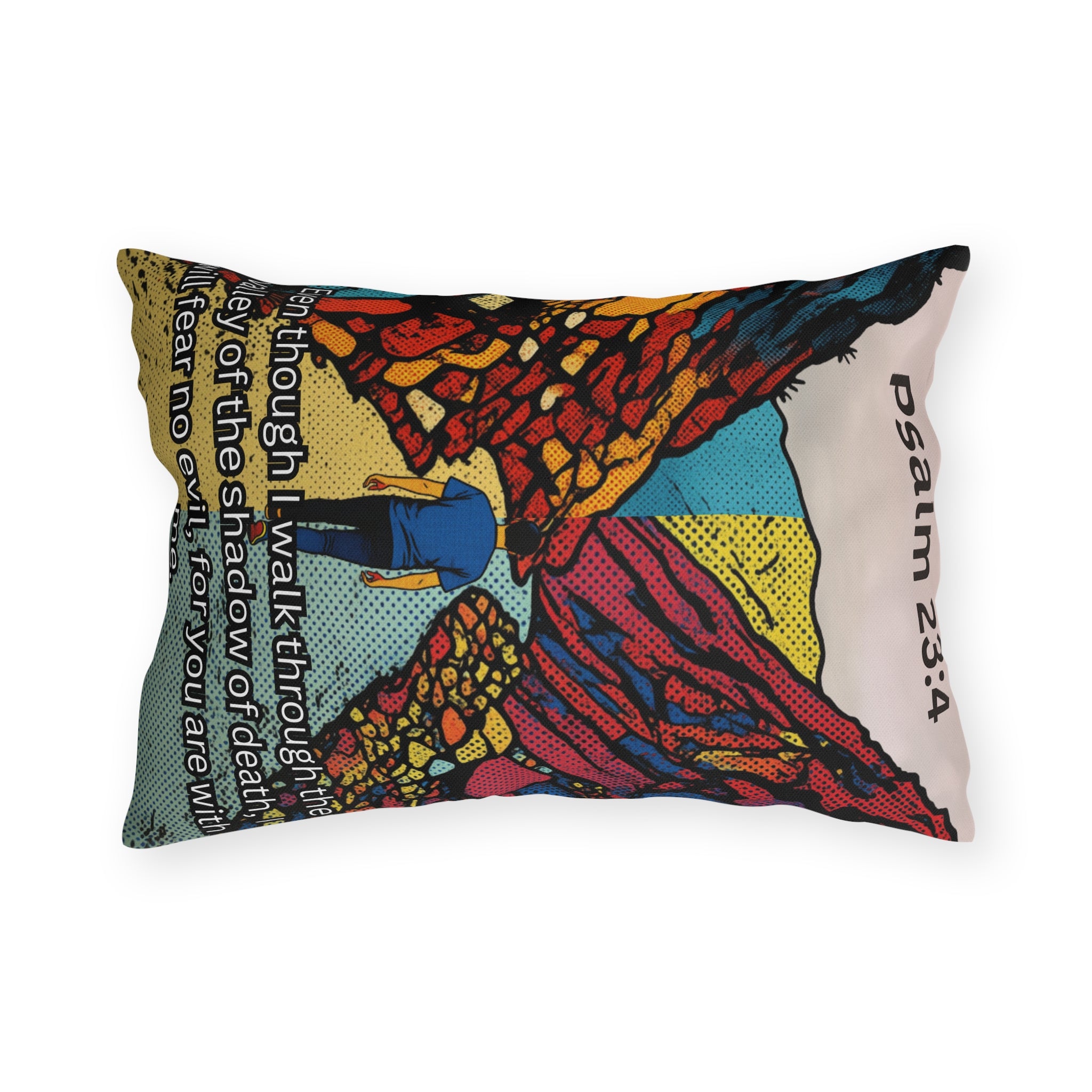 Psalm 23:4  — Outdoor Throw Pillow