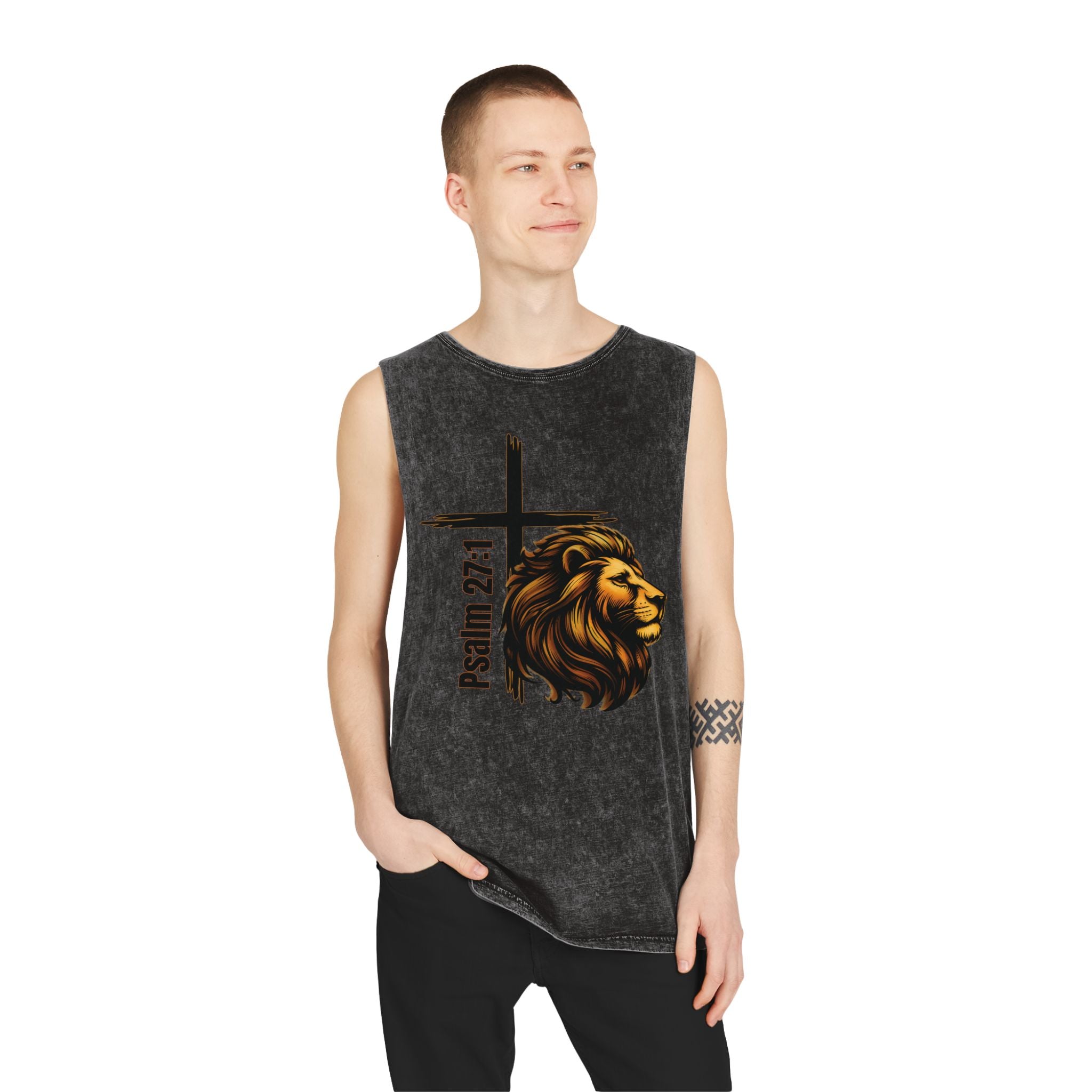 Psalm 27:1: "Whom Shall I Fear?" — Stonewash Tank Top