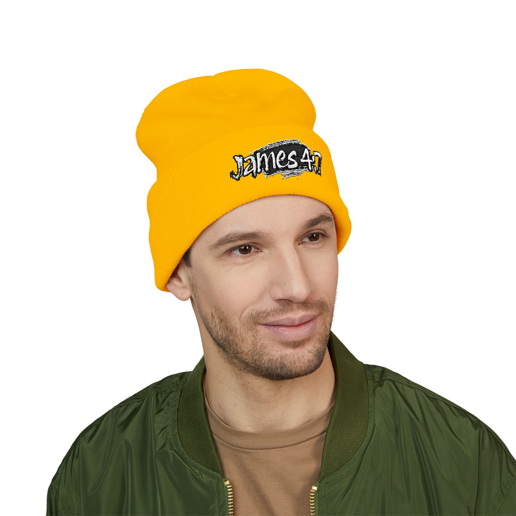 James 4:7 Embroidered Cuffed Beanie