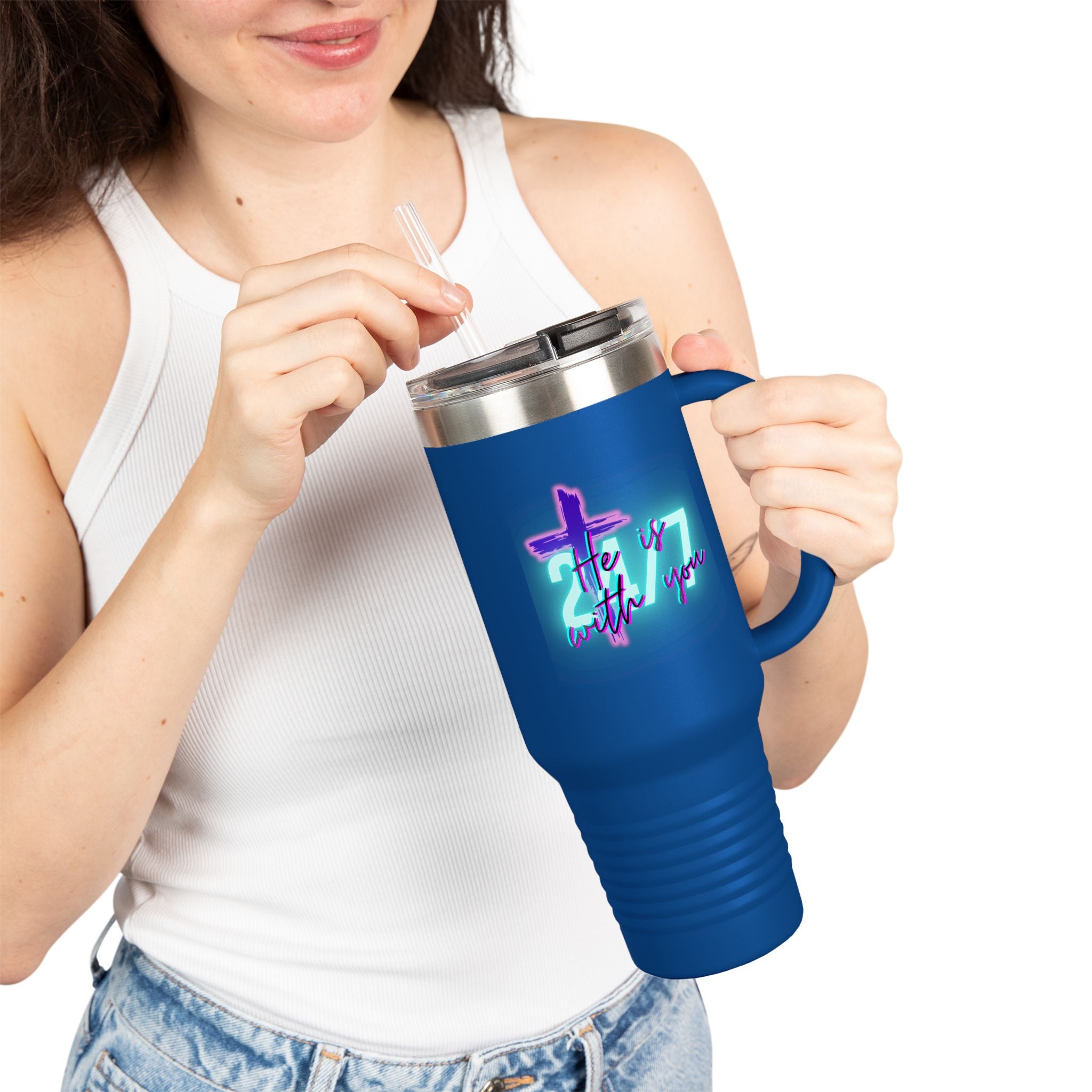 'He is with you' — Insulated Travel Mug (40oz)