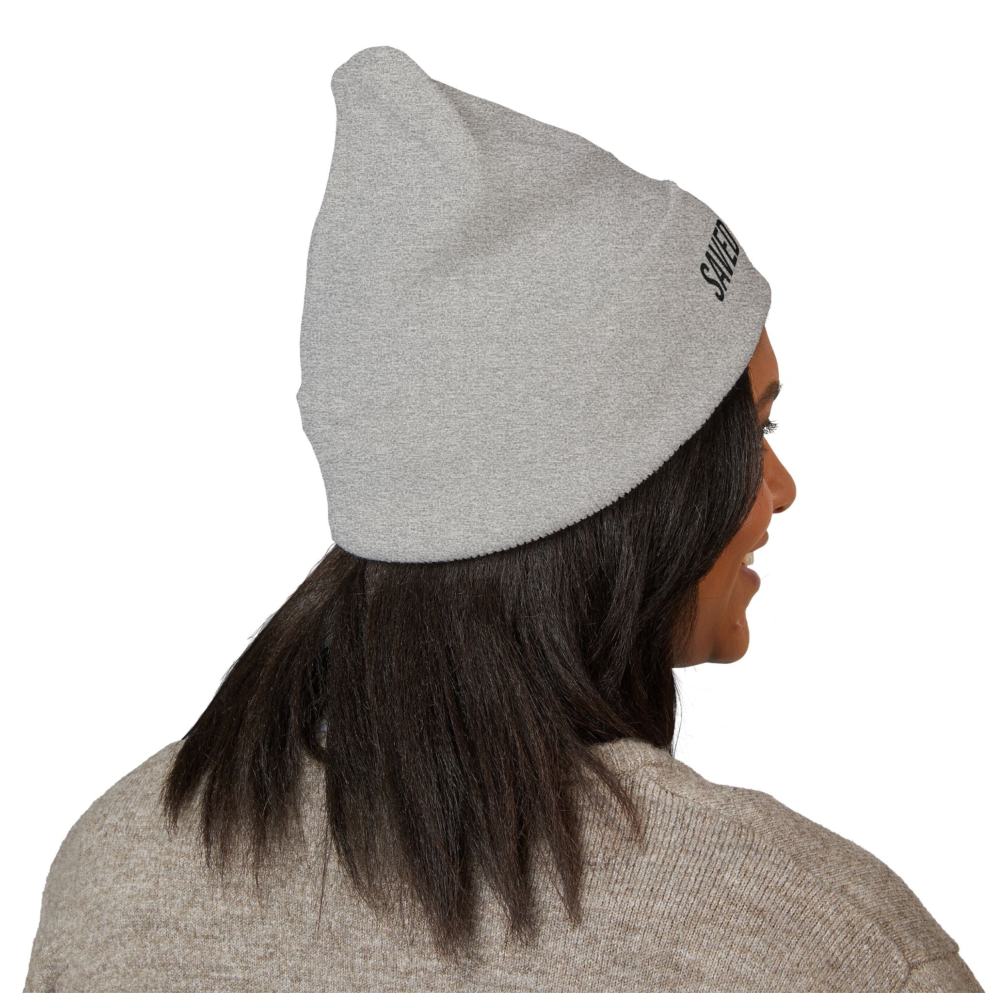 'Saved By Grace' Embroidered Cuffed Beanie