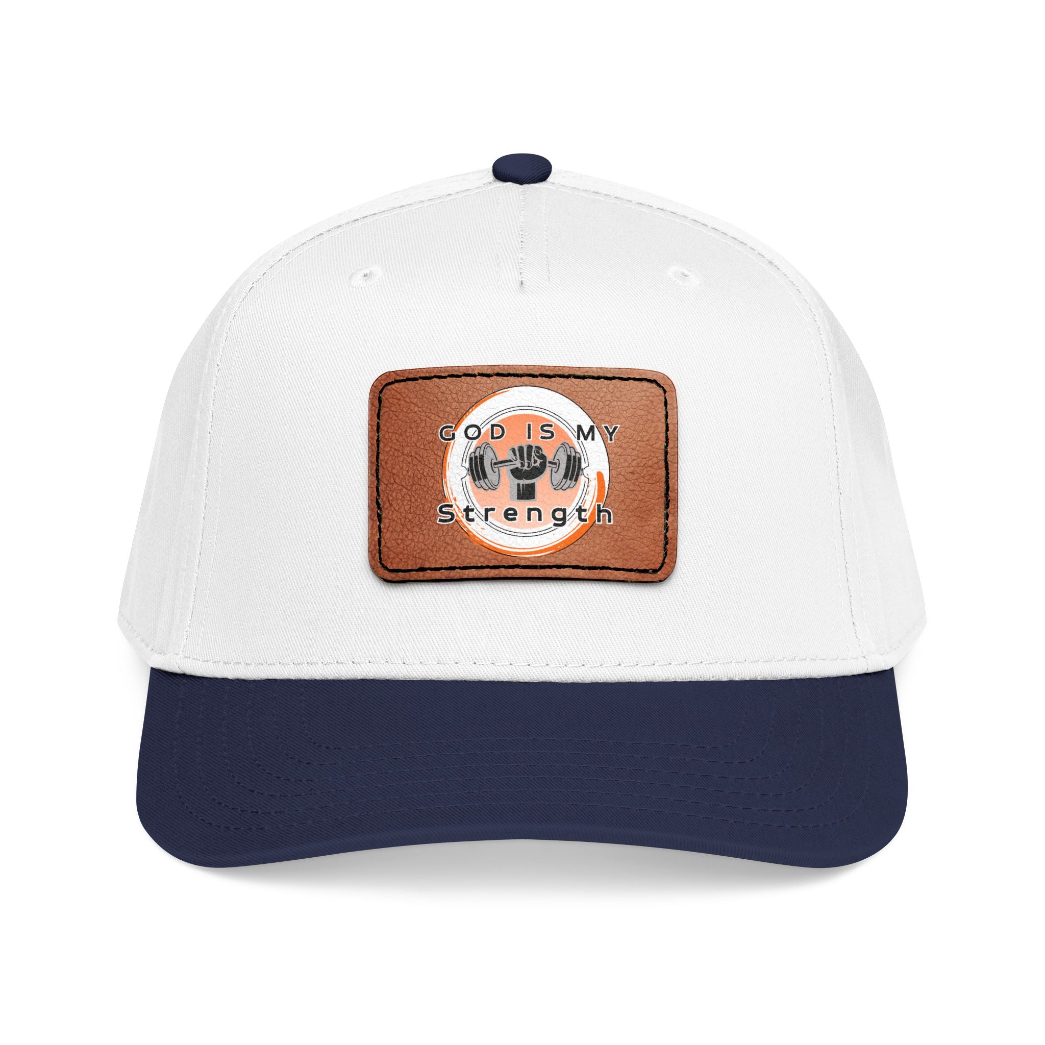 "God Is My Strength" Leather Patch Baseball Cap