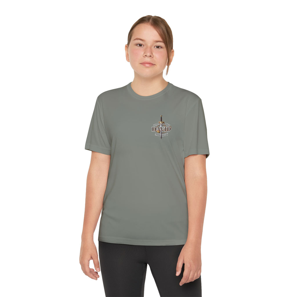 1 Timothy 4:12: 'Small But Mighty' Stones Youth Competitor Tee