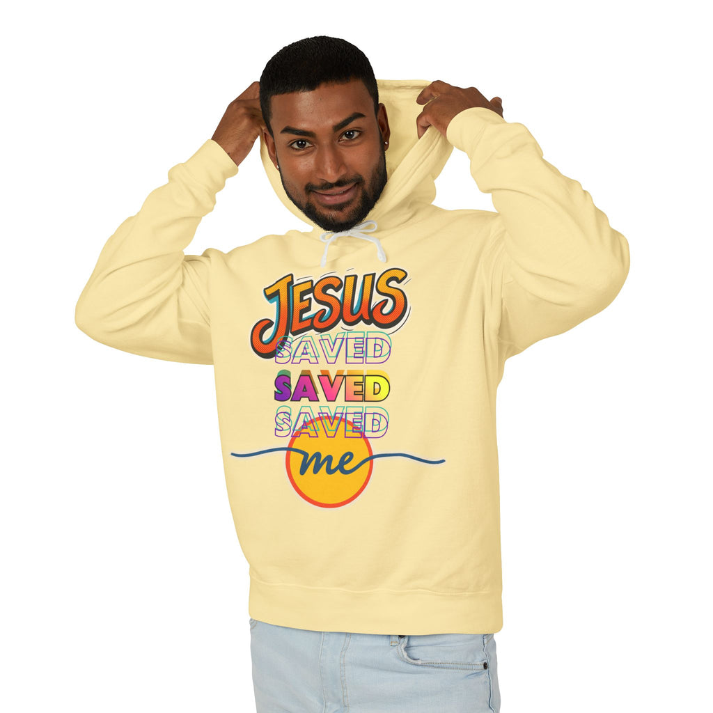 "Jesus Saved Me" Lightweight Hooded Sweatshirt