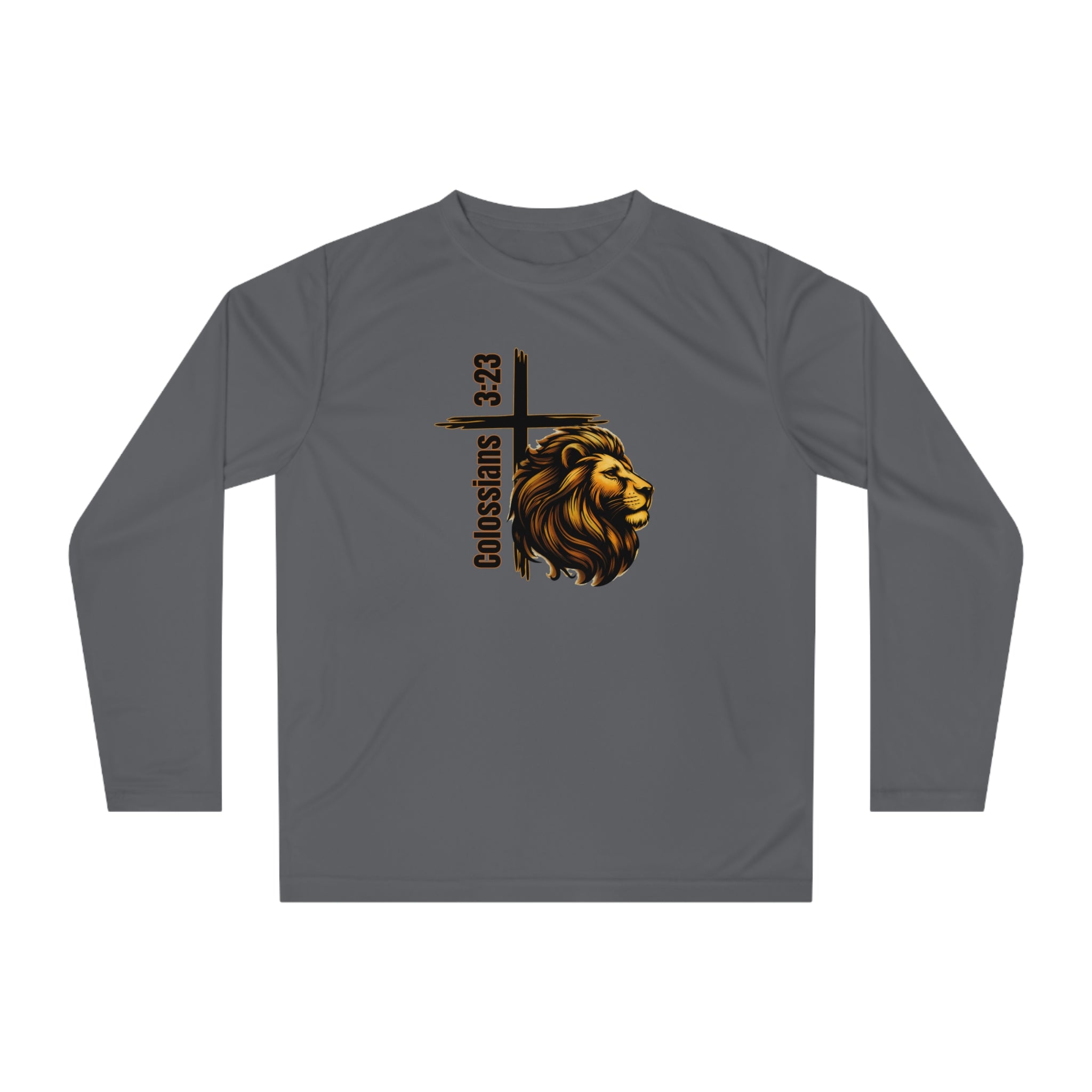 Colossians 3:23: Lion Long Sleeve Performance Shirt
